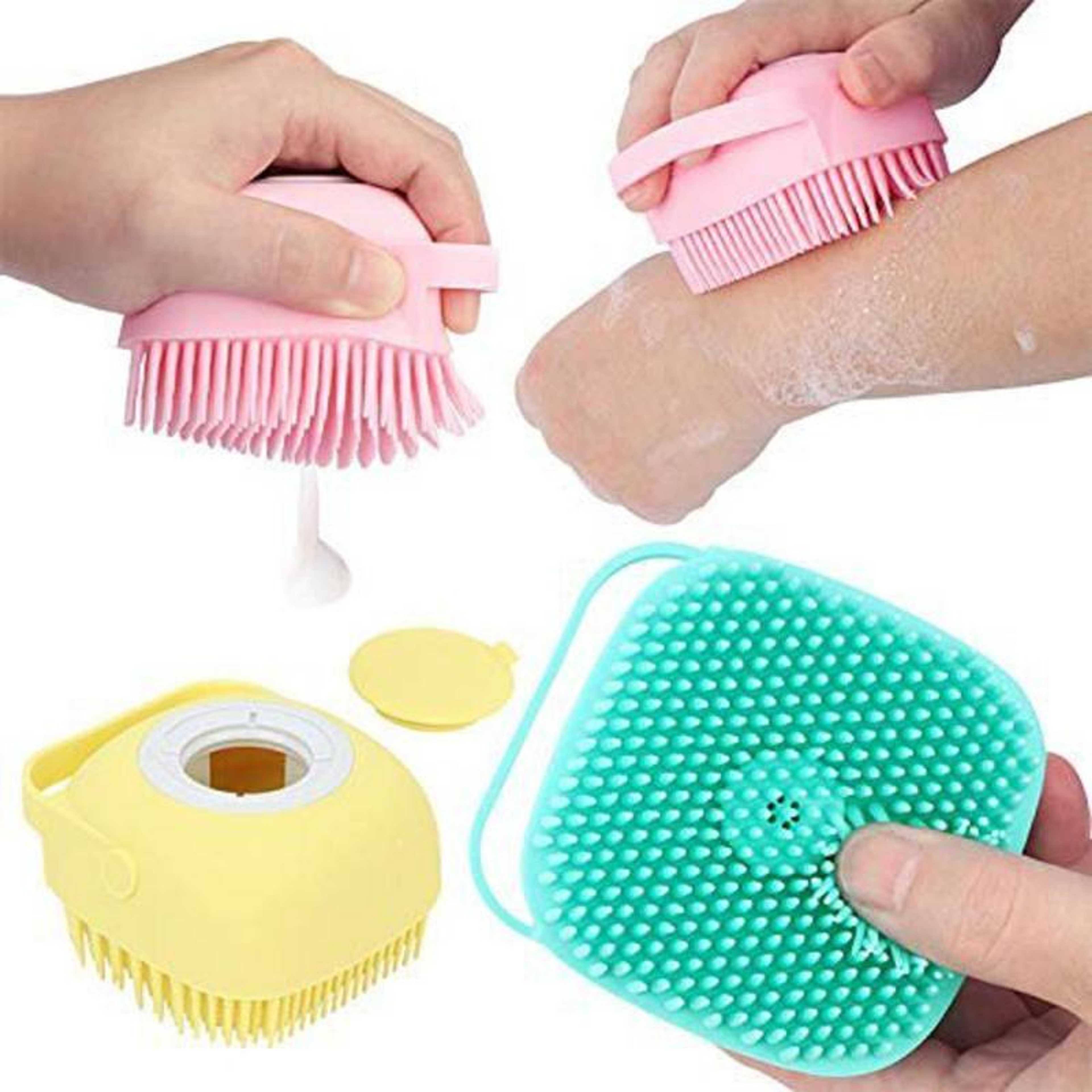 AlClean Silicone Bath and Body Shower Brush With Soap Dispenser Liquid Silicone