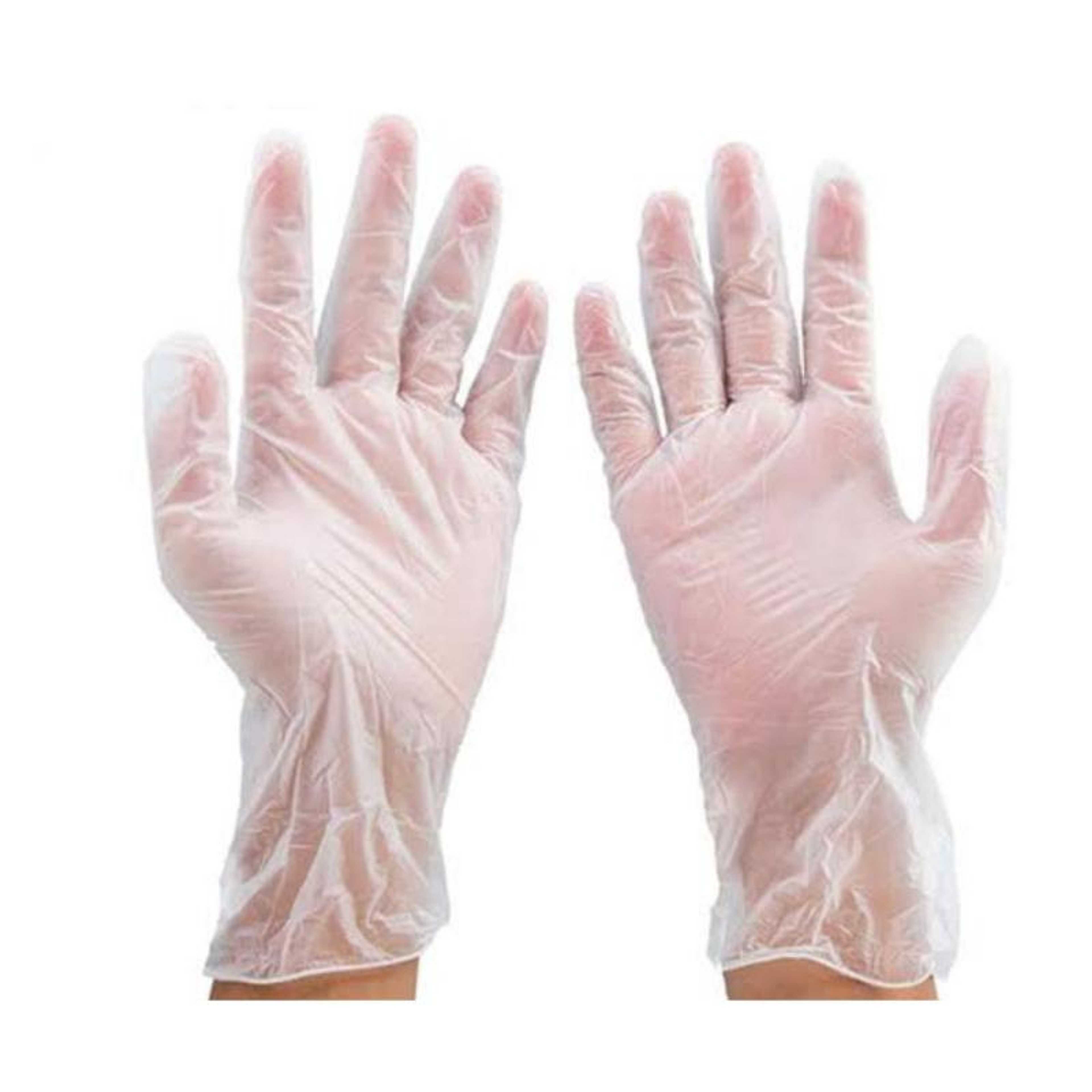 AlClean PACK OF 100 - Disposable Vinyl Gloves PVC For Housework Clean Multifuction Transparent Glove