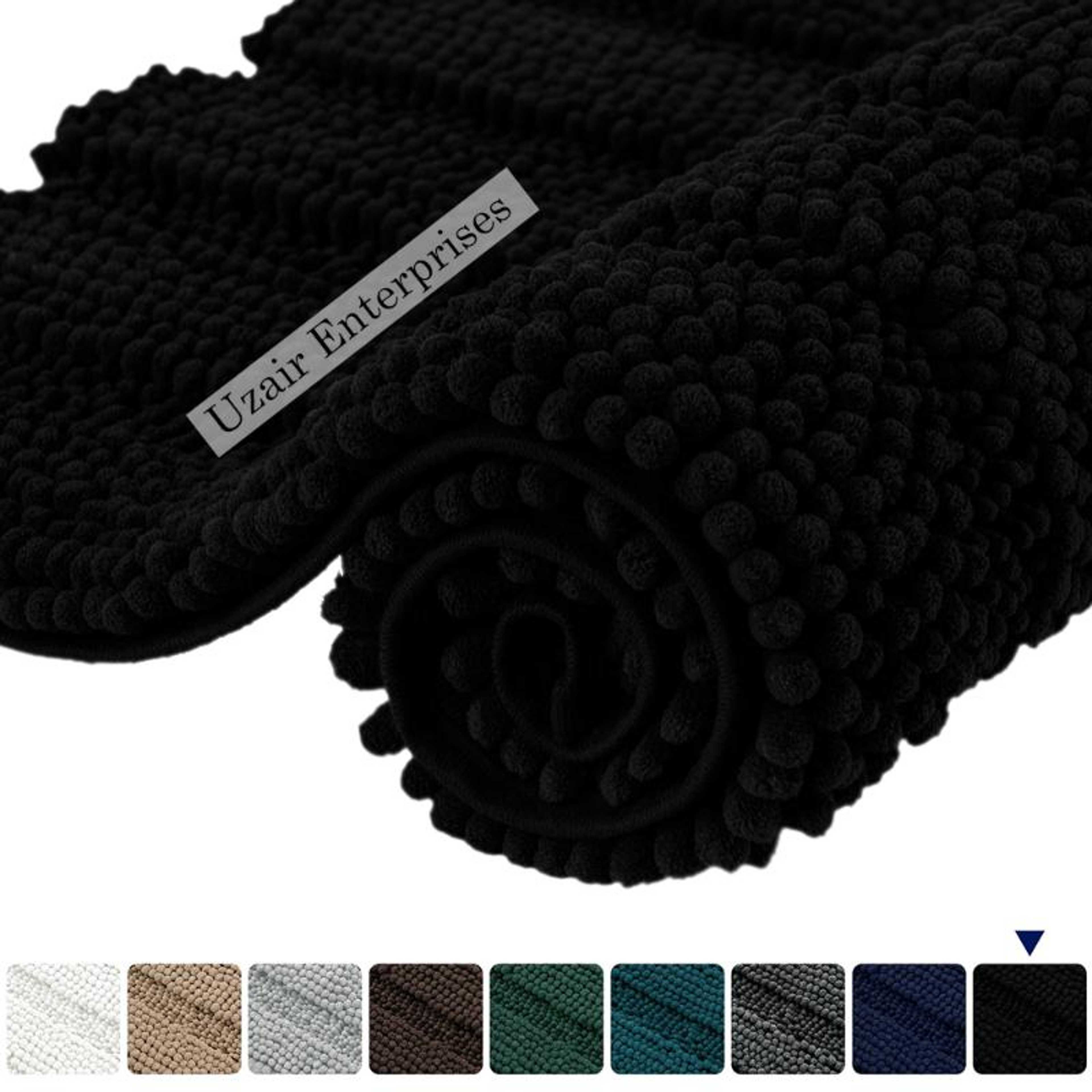 Thick Microfiber Shaggy Door Mat  25 x 15 inch (SMALL) Room Mat  Bathroom Chenille Rug  Absorbent Bathtub Mat - Al Ferash