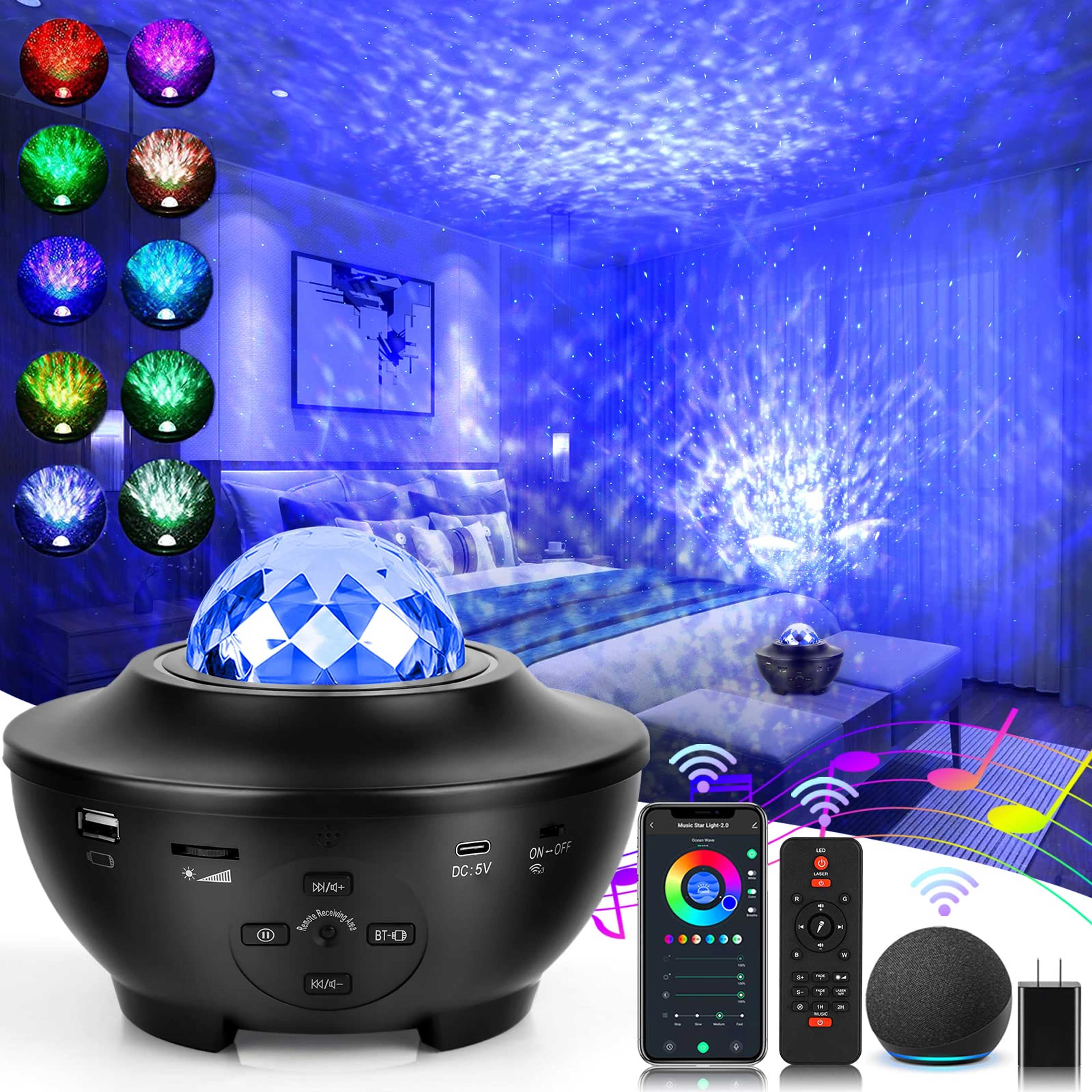 Big Bowl Galaxy projector Night Light Table Lamp Music Starry Water Wave LED Projector Light Bluetooth Projector Sound-Activated Projector Light Decor 21 Lighting Modes