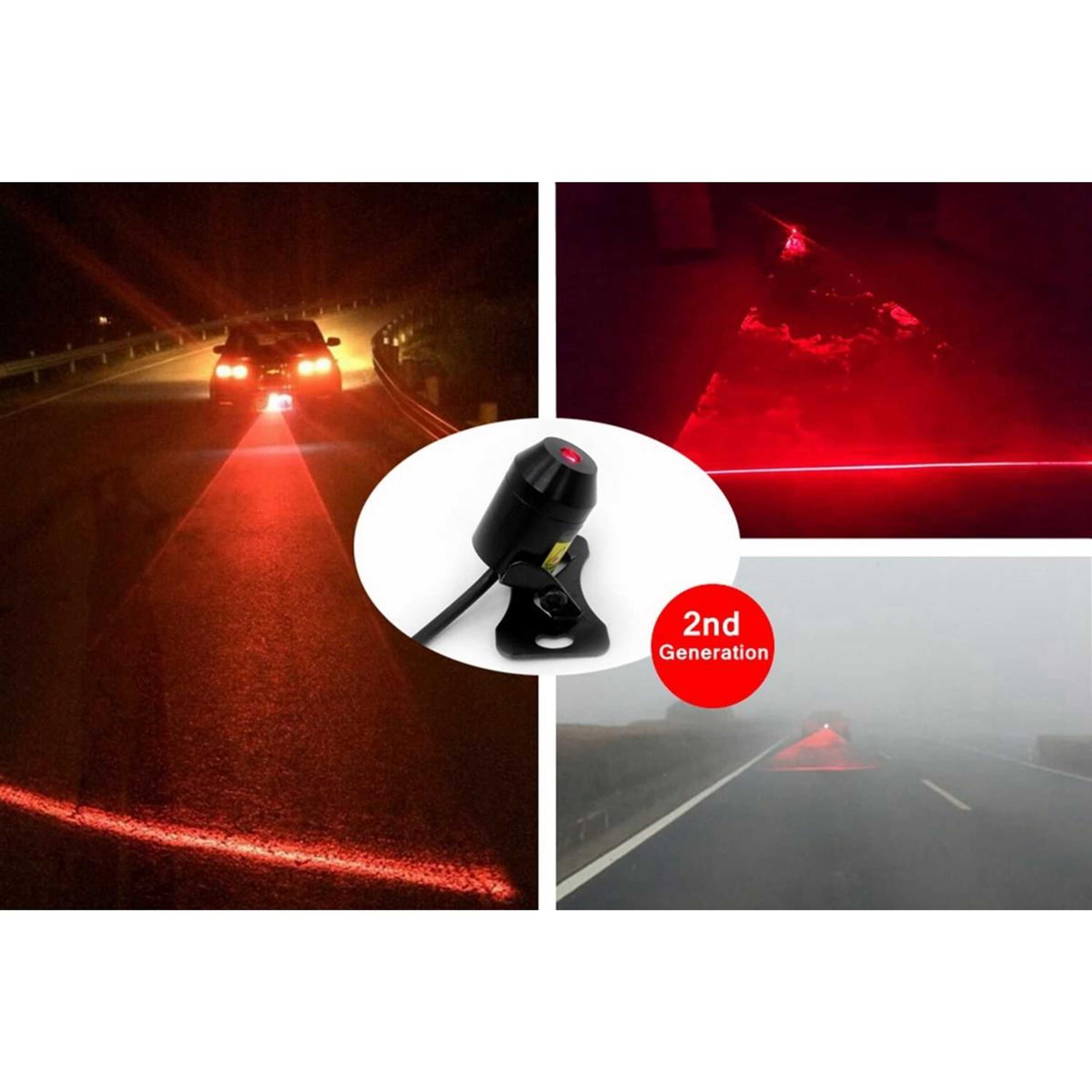 12-24V Car LED Laser Fog Light, Vehicle Anti-Collision Alarm Tail-Light,Waterproof Emergency Brake Signal Warning Lamps Auto Accessories, Adjustable Up and Down 90 Degrees