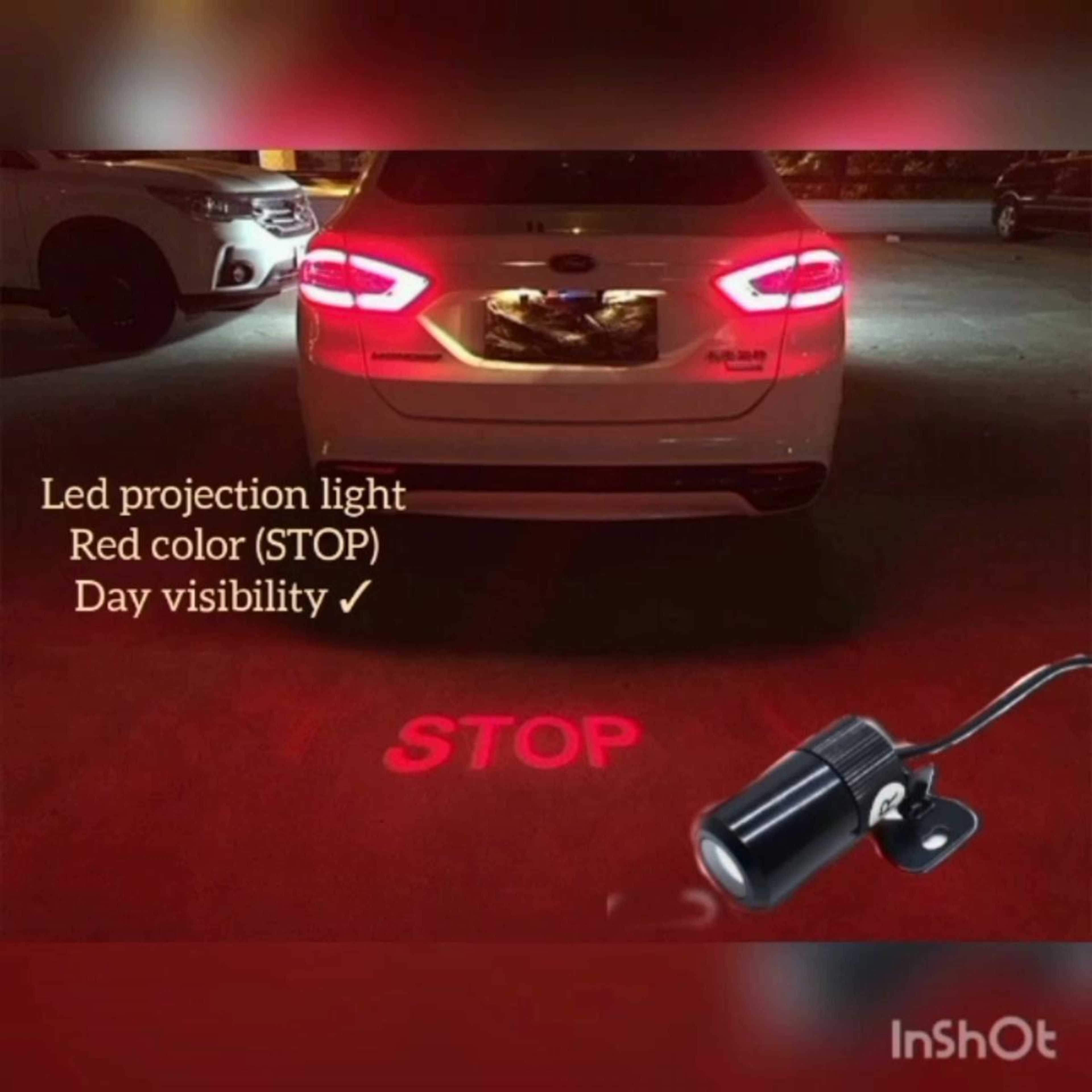 LED  Car parking projection light | Break Light | Red color |STOP pattern | Anti collision | 8V-36V