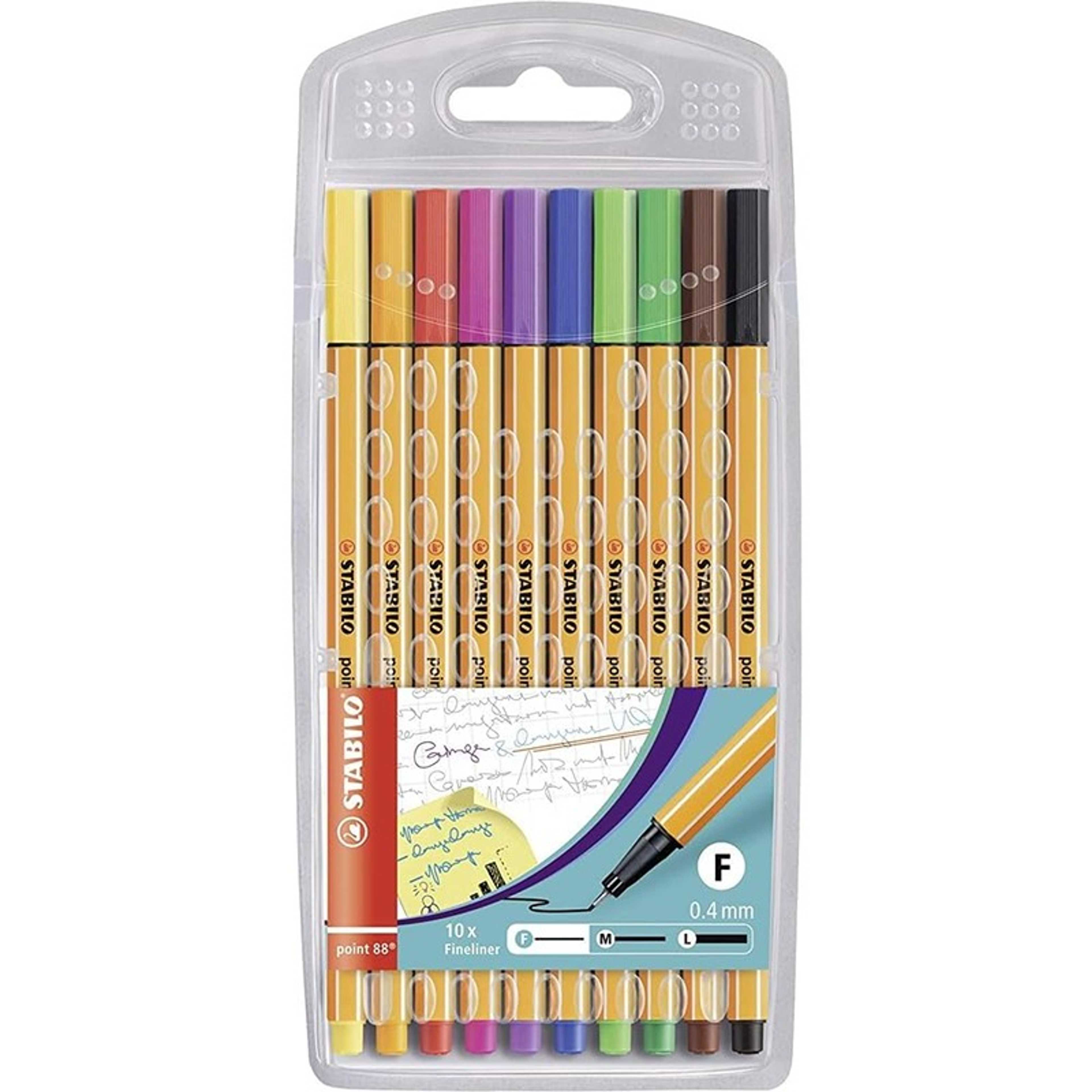 Stabilo Fineliner Pen 10-Piece Set, Yellow/Brown/Black - Product Main Image