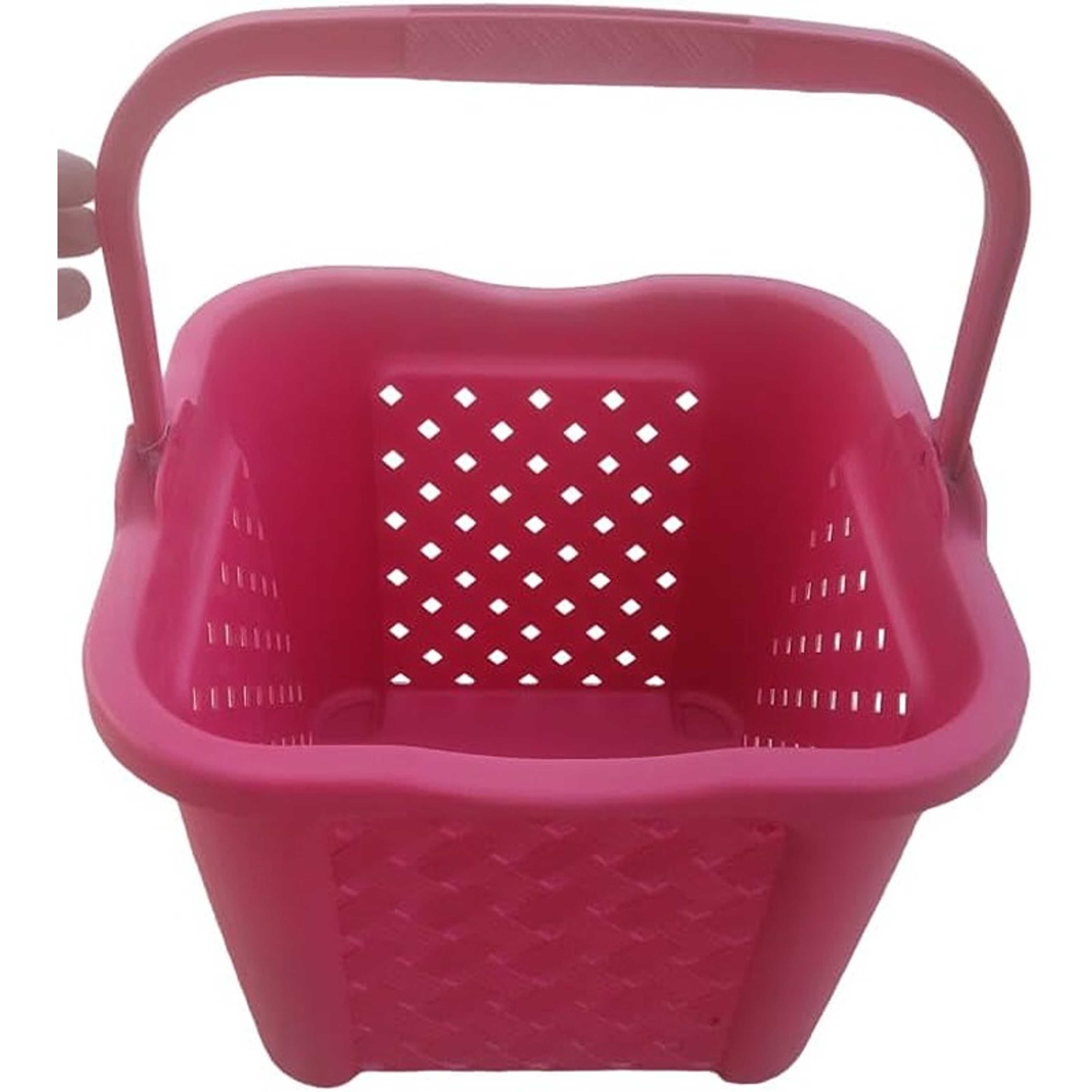 Plastic Sqaure Laundry Basket, Laundry Hamper,Plastic with Handle,House essential Laundry Organizer & Storage Basket Small Storage & Gift basket with a handle made of plastic material (COLOUR2) - Product Main Image