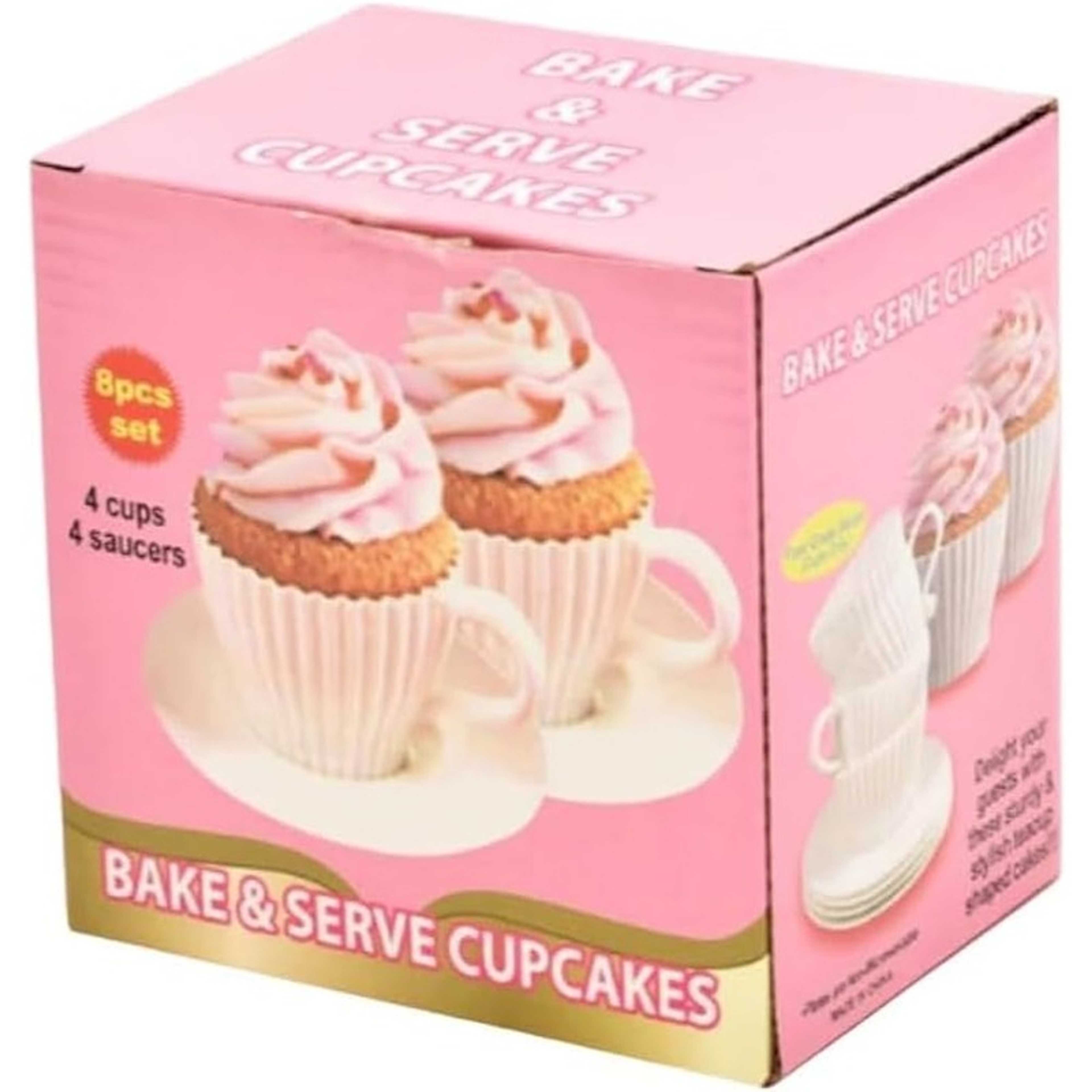 Bake & Serve Cupcake Set 8 Pieces (4Cups &4Saucers) - Product Main Image