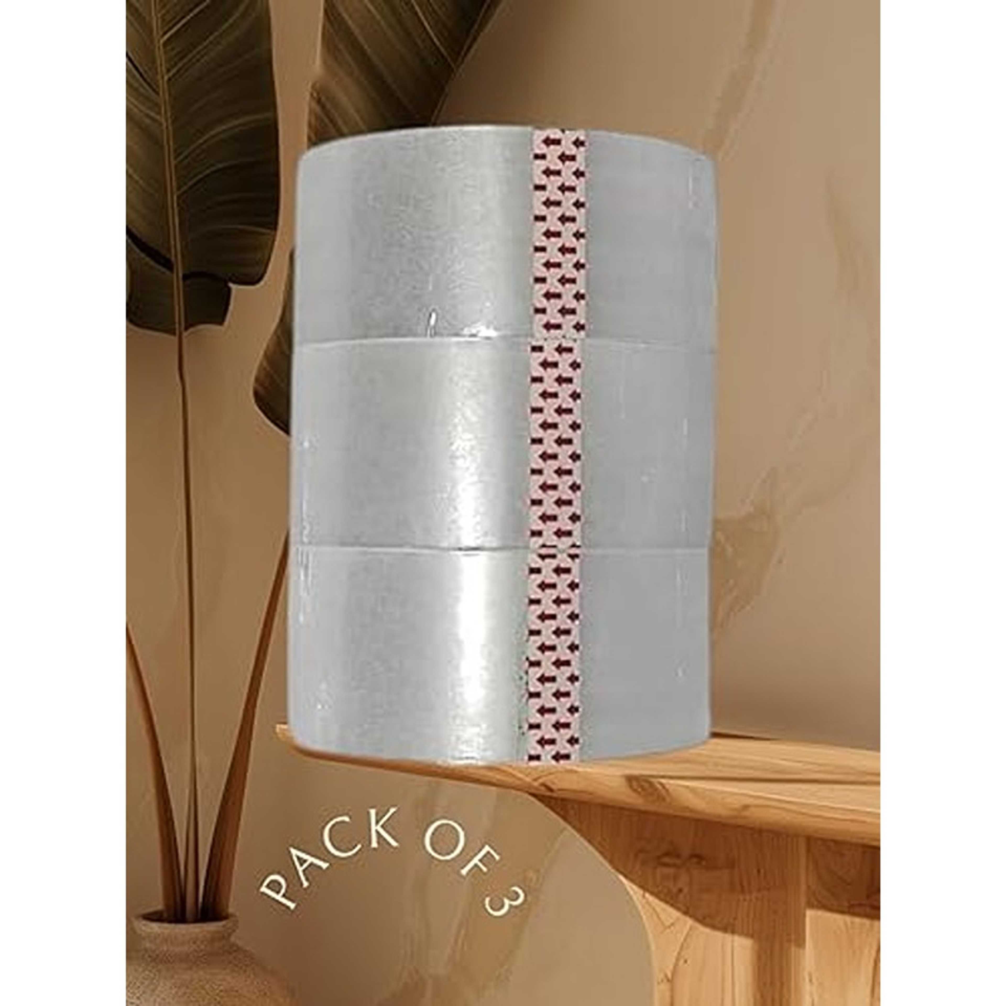 PACKING TAPE TRANSPARENT STRONG ADHESIVE (3 PIECES) 48MM*100 YARDS BHTC RECOMENDED(3 * 100 YARDS EQUAL TO 3 * 92 METERS) - Product Main Image