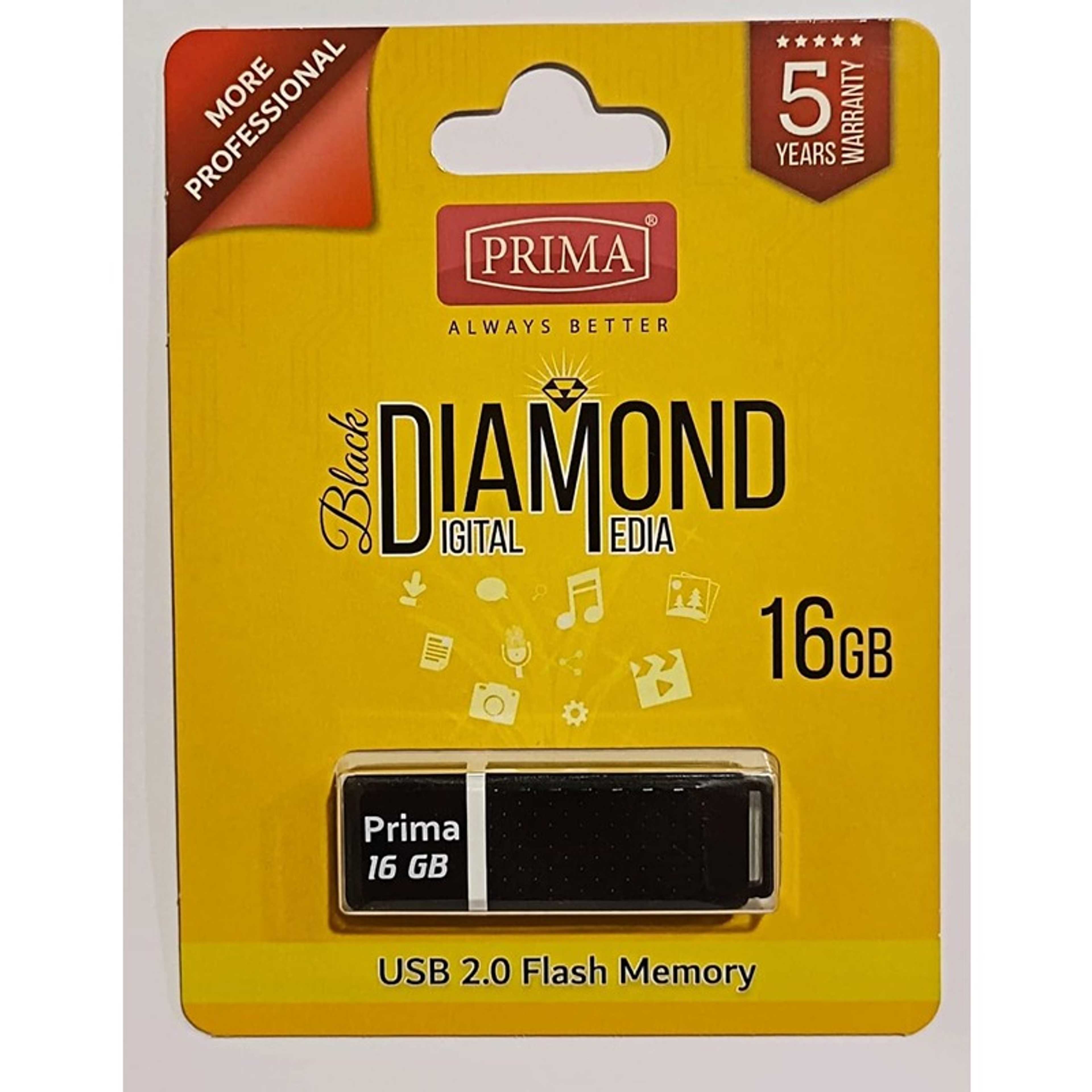 Prima black Diamond digital media USB 2.0 flash memory 16 GB - Product Main Image