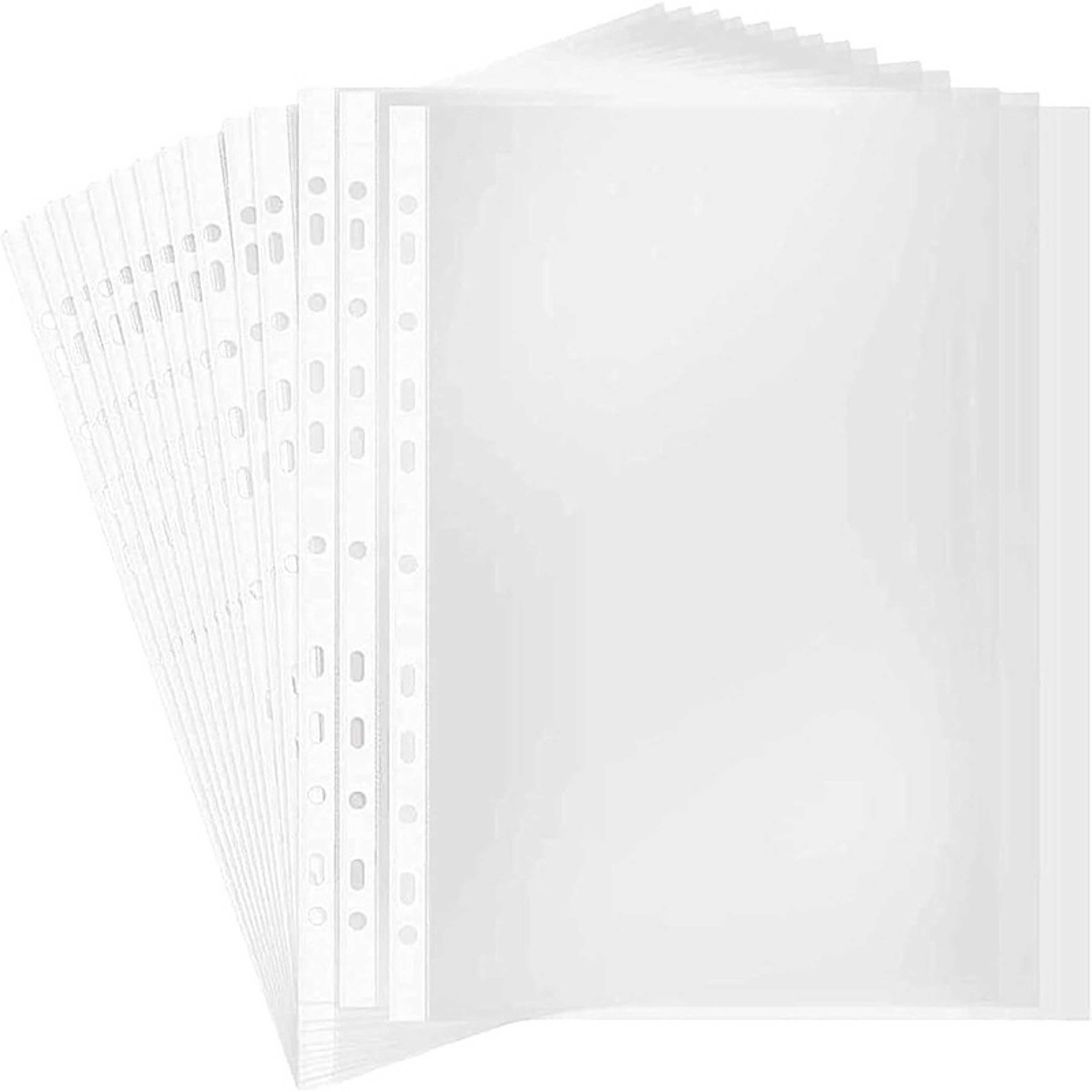 A4 Punched Pocket, 50 Pages/pack Sheet Protector, glass clear Protector Binder Sleeves, Clear Sheet Protector Transparent Document Pocket Folder(Transparent) - Product Main Image