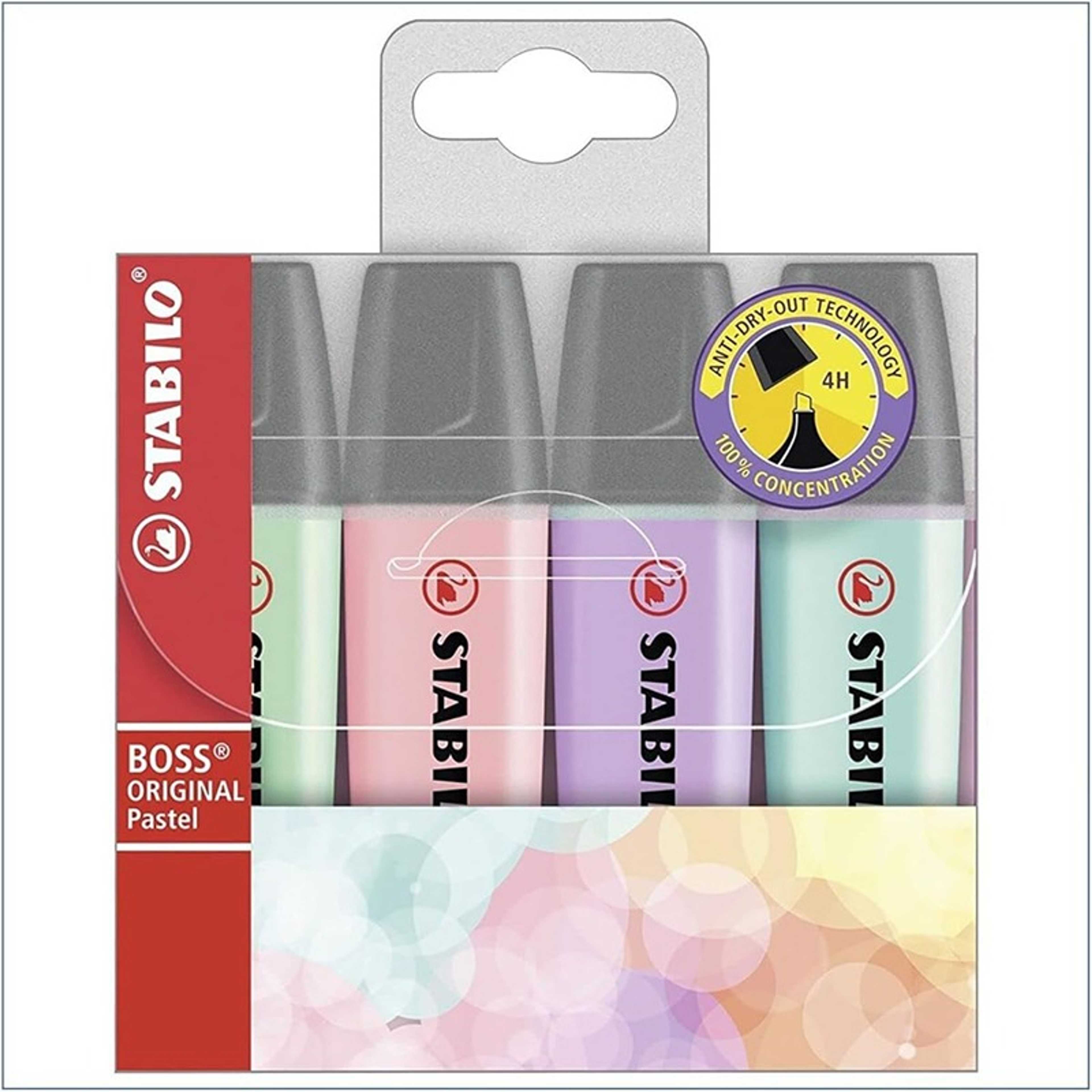 STABILO Boss Original Pastel Highlighter Pen with 4 Package Case - Product Main Image
