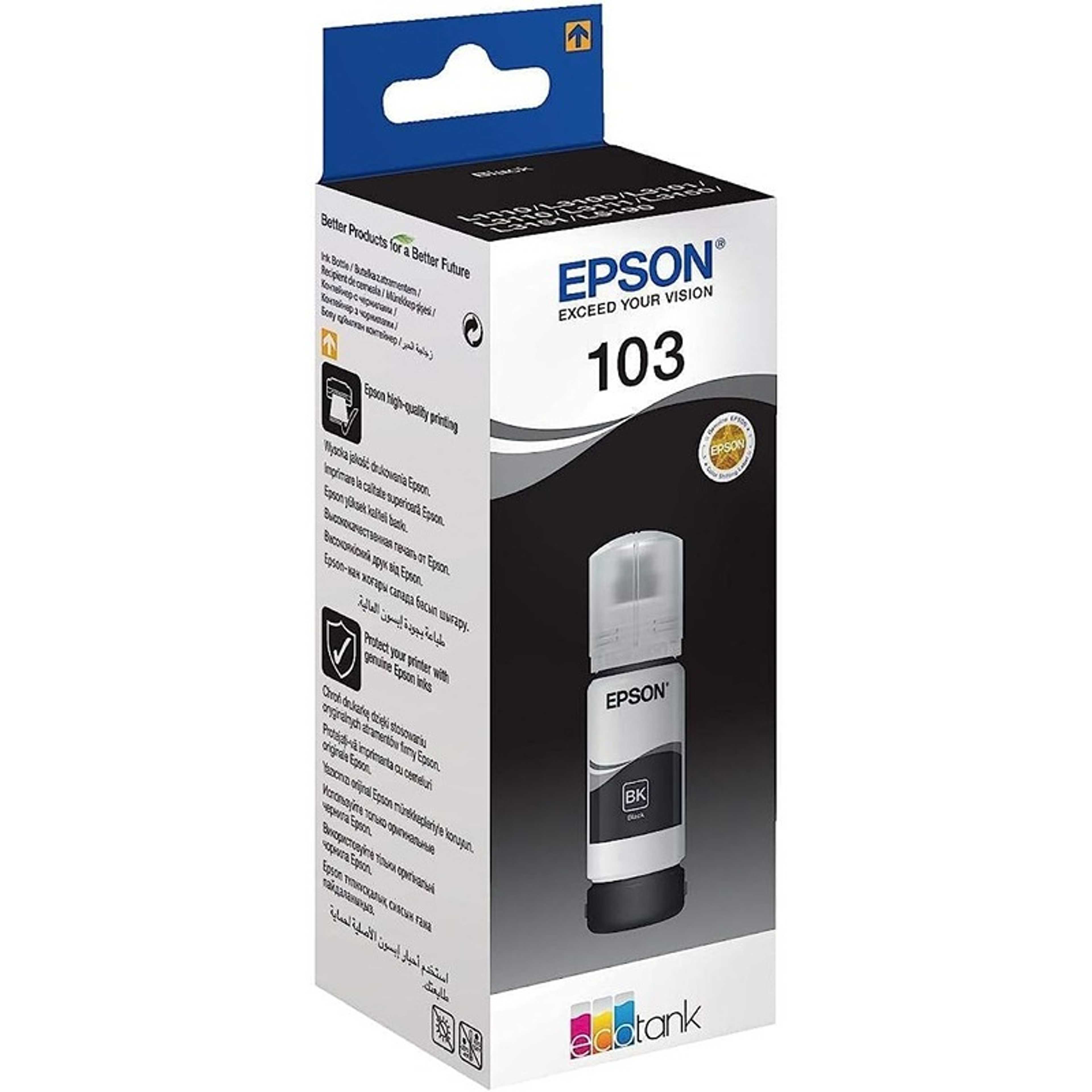 Epson 103 Ink Bottle (Black,65ml) - Product Main Image