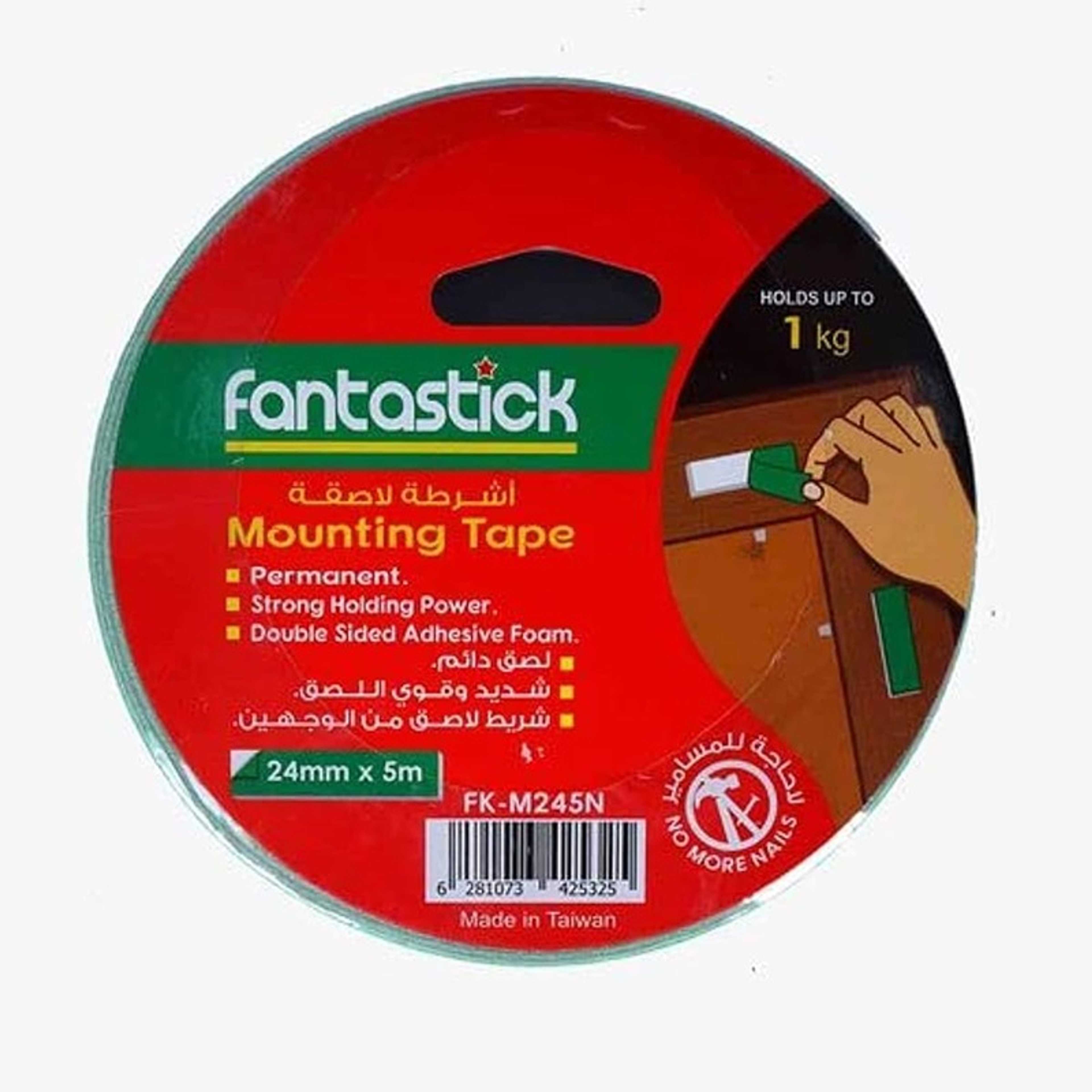 Fantastick Double Sided Adhesive Mounting Tape, Green - ‎FK-M245N - Product Main Image