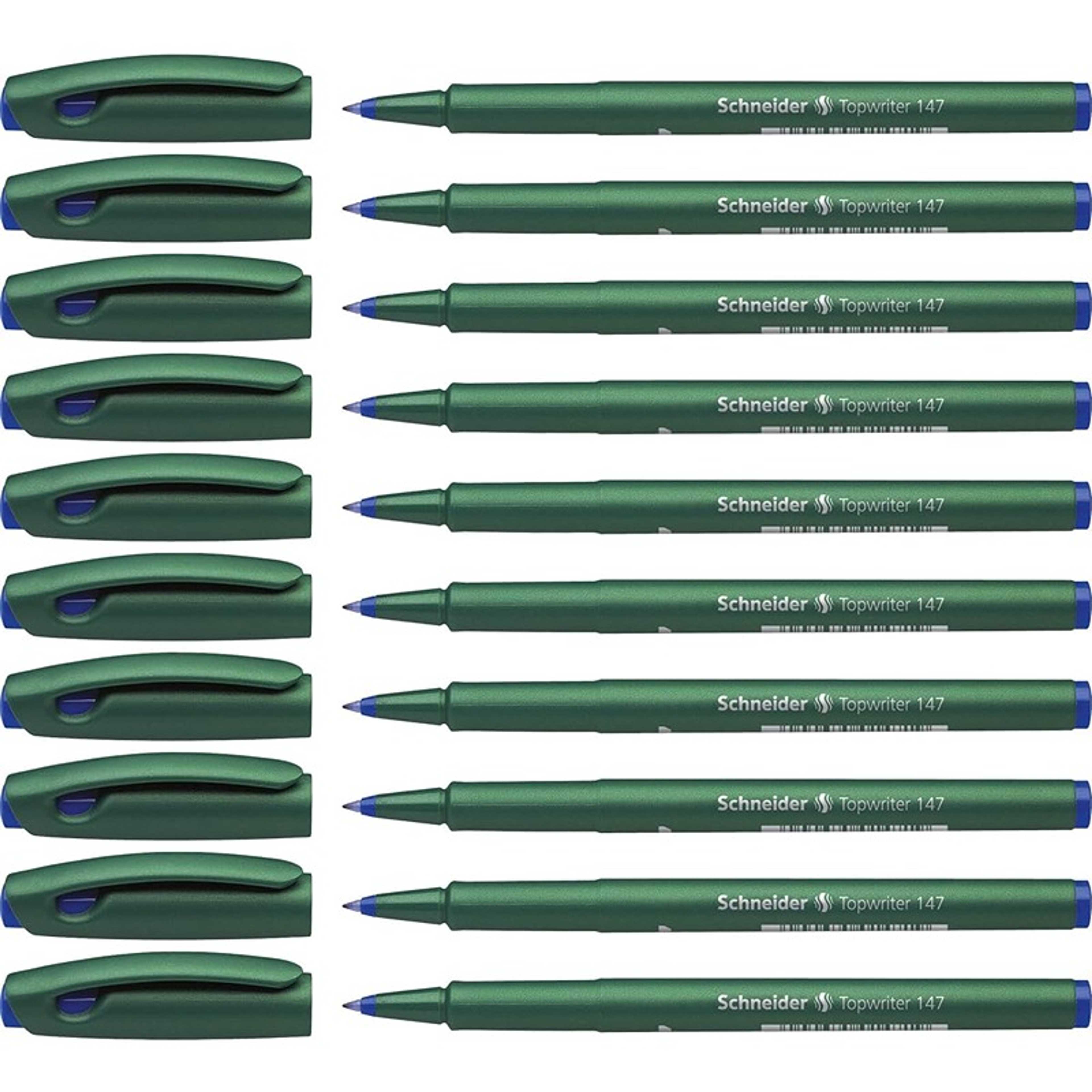 Schneider Topwriter 147 Mint Green Barrel Fibre Pen - Blue (Pack of 10) - Product Main Image