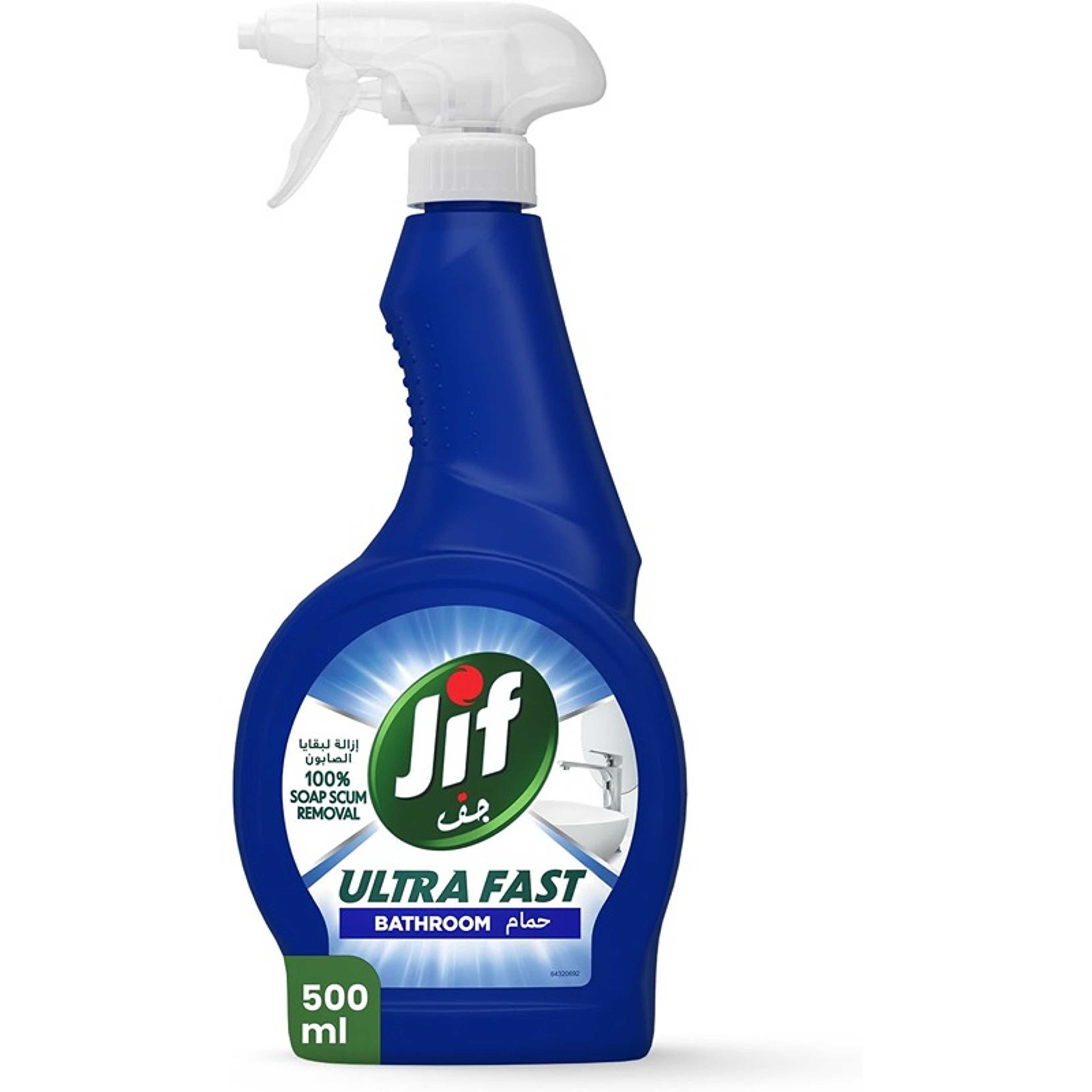 JIF Ultra Fast Cleaner Spray, for Bathroom, 100% soap & limescale removal, 500ml - Product Main Image