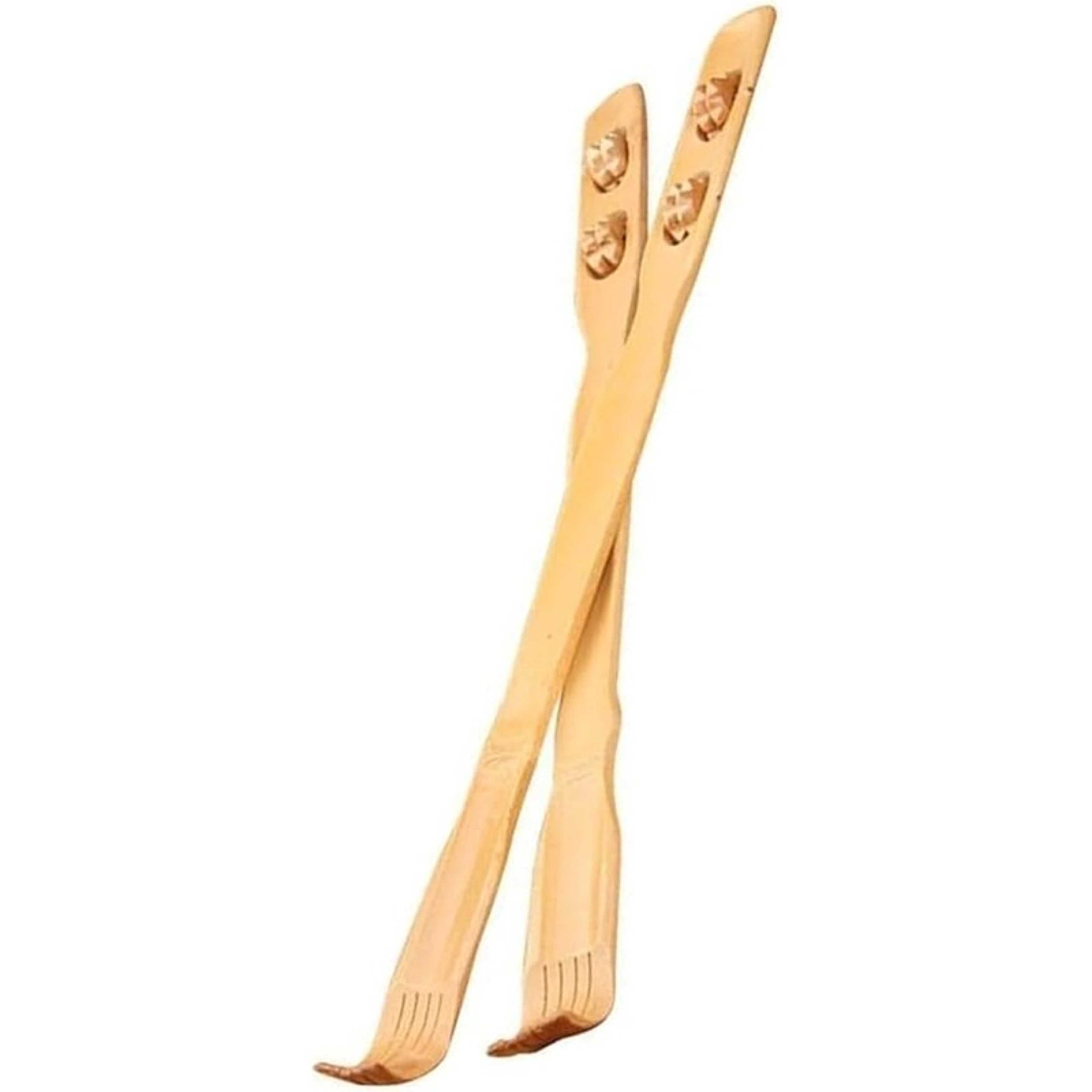 2PC Wooden Back Scratcher Back Massager Strong Sturdy Traditional Body Relaxation Massager with Body Stick Roller for Itching Relief - Product Main Image