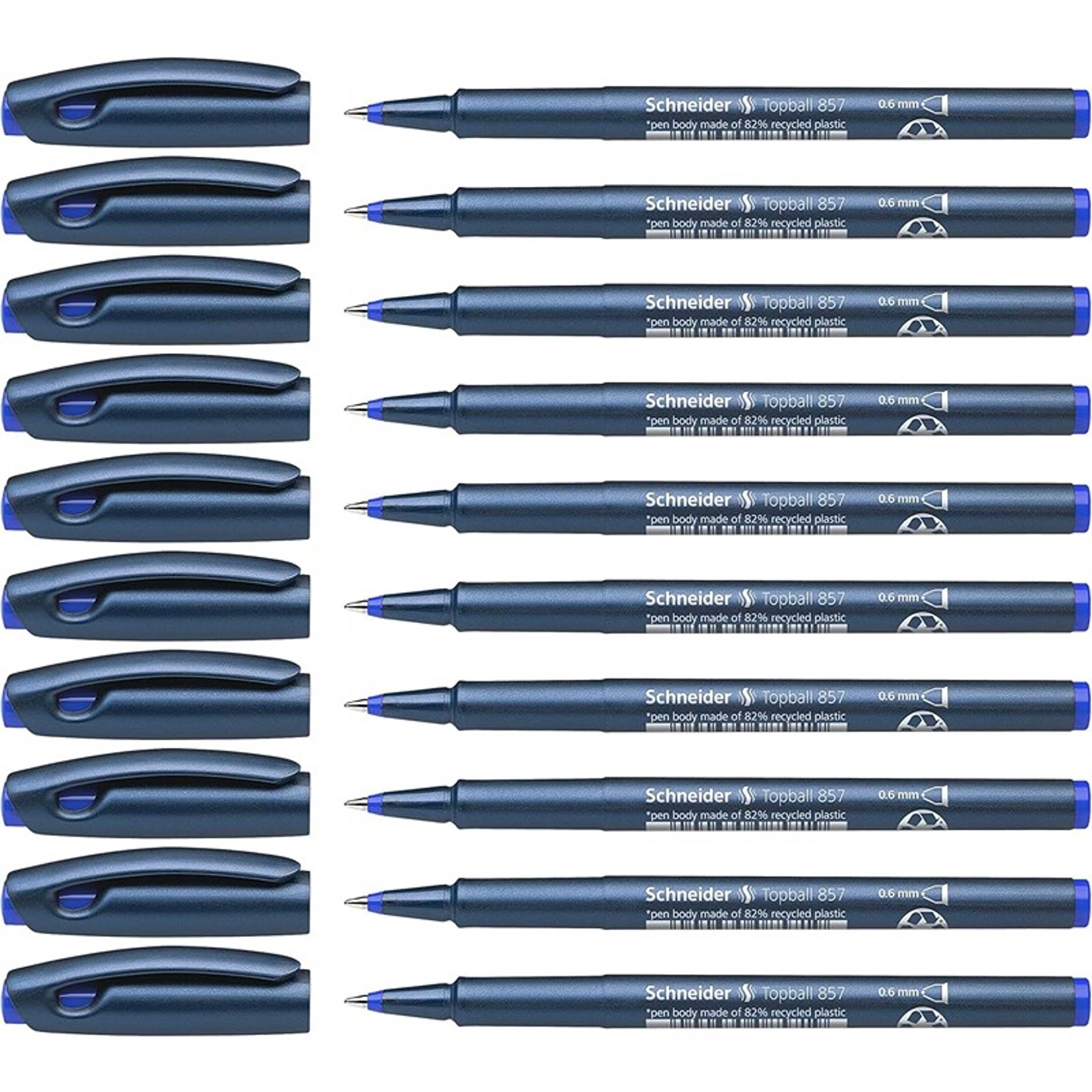 Schneider Topball 857 Rollerball 0.6mm, Box of 10, Blue (8573) - Product Main Image