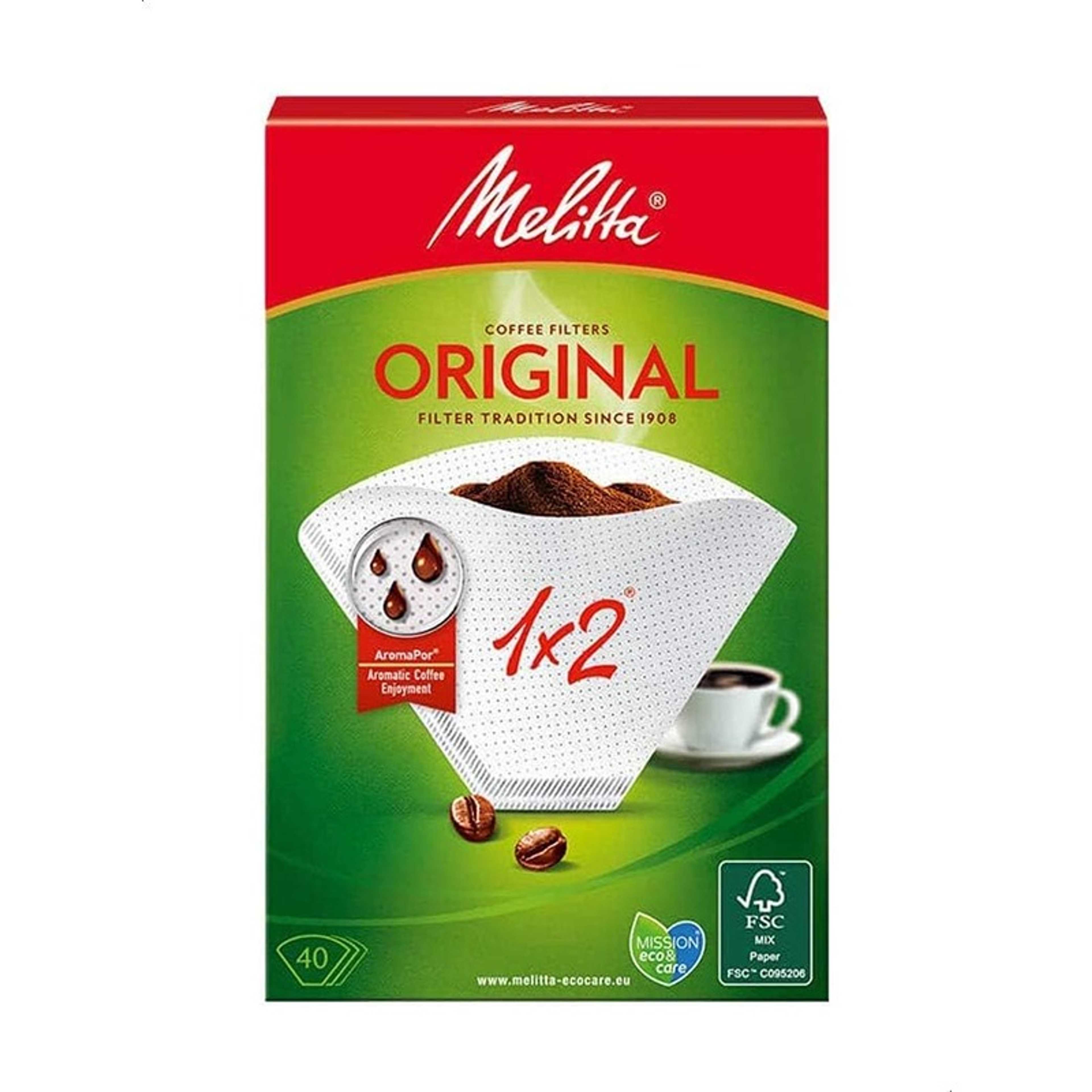 Melitta Original 1 x 2 Coffee Filters - 40 Filters - Product Main Image