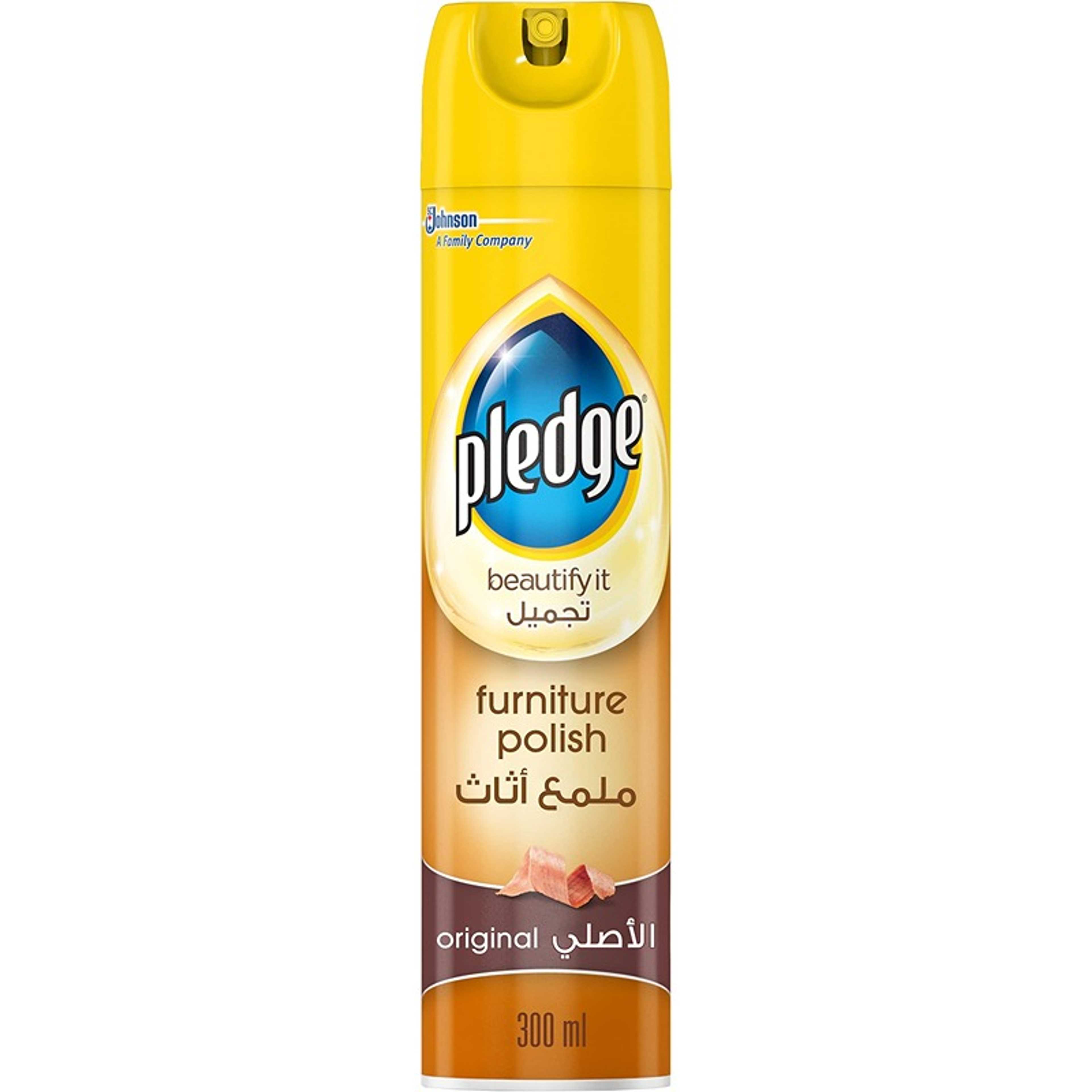 Pledge Furniture Polish and Cleaner Spray - Original Dust-Removing, Fingerprint-Erasing Formula for Multiple Sealed Surfaces - Leaves Protective Glossy Coating, Unscented, 300ml - Product Main Image