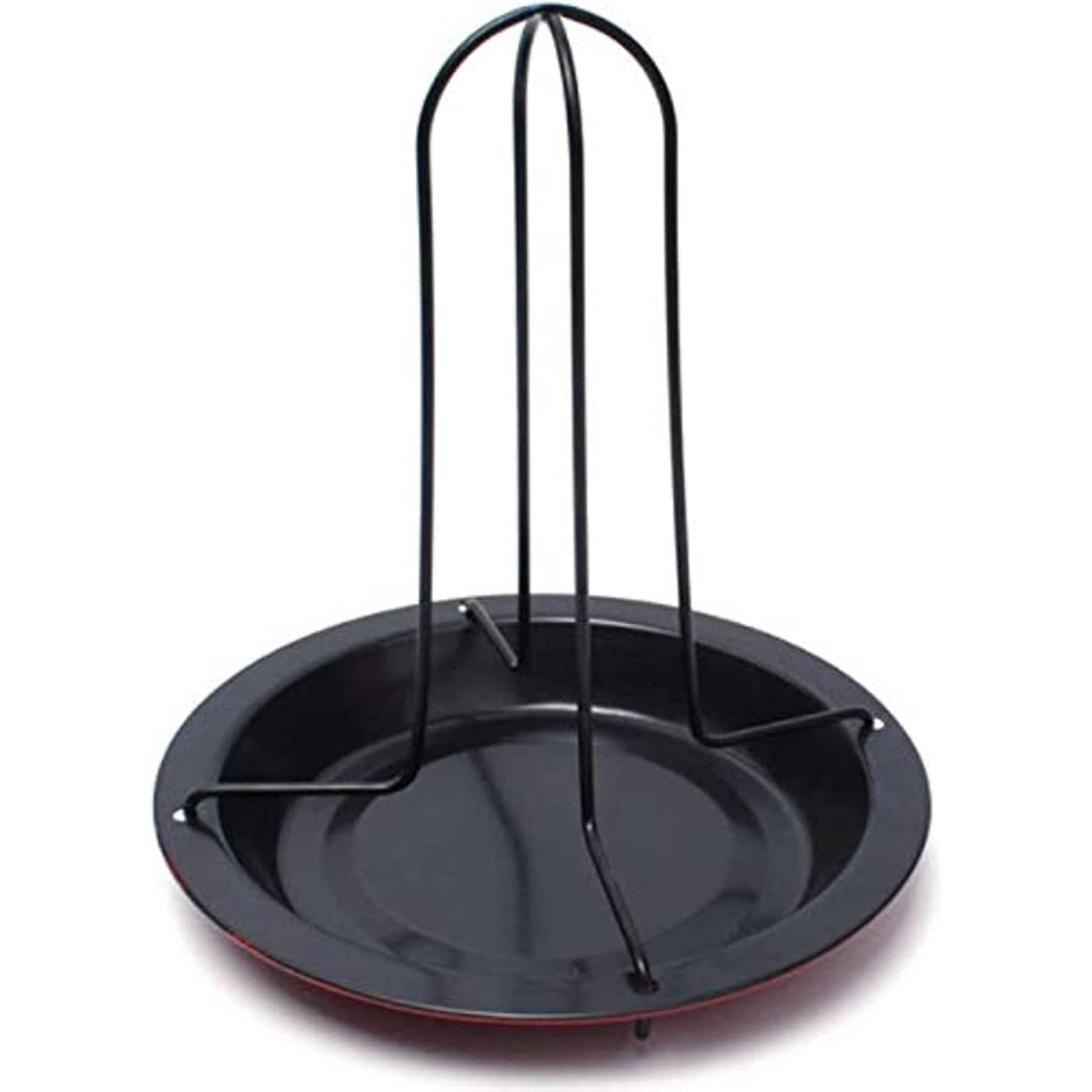 Beer Can Chicken Roaster Rack - Folding Stainless Steel Vertical Roaster Chicken Holder with Drip Pan for Oven or Barbecue - Product Main Image