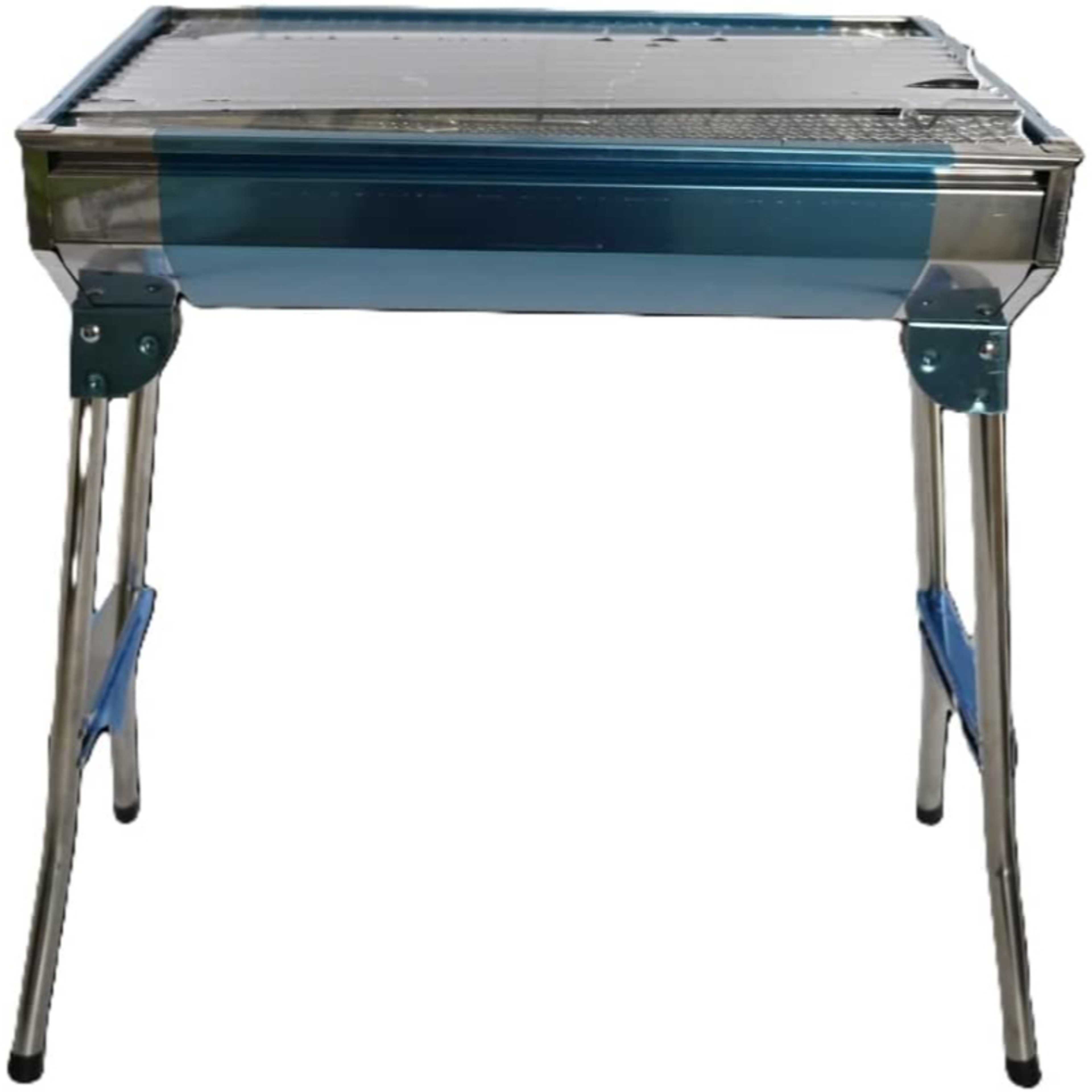 Barbecue Charcoal Grill Stainless Steel Folding Portable BBQ Tool Kits for Outdoor Cooking Camping Hiking Picnics Tailgating Backpacking or Any Outdoor Event Size (58x48x33cm) - Product Main Image