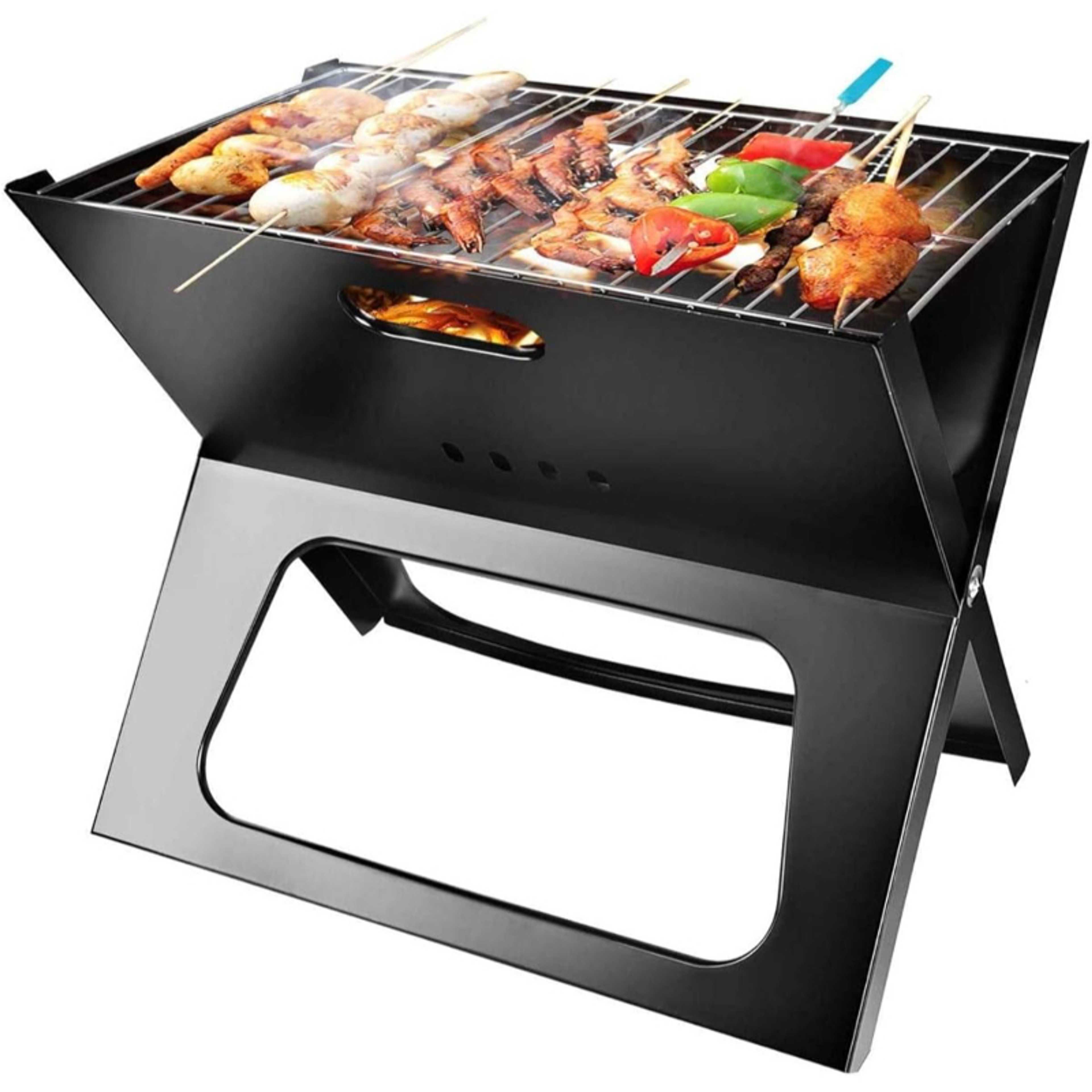 Biki Portable Charcoal Grill, Space-saving & Foldable BBQ Barbecue Grill, Large Grilling Surface and Capacity Grill for Camping, Travel, Garden, Outdoor - Product Main Image