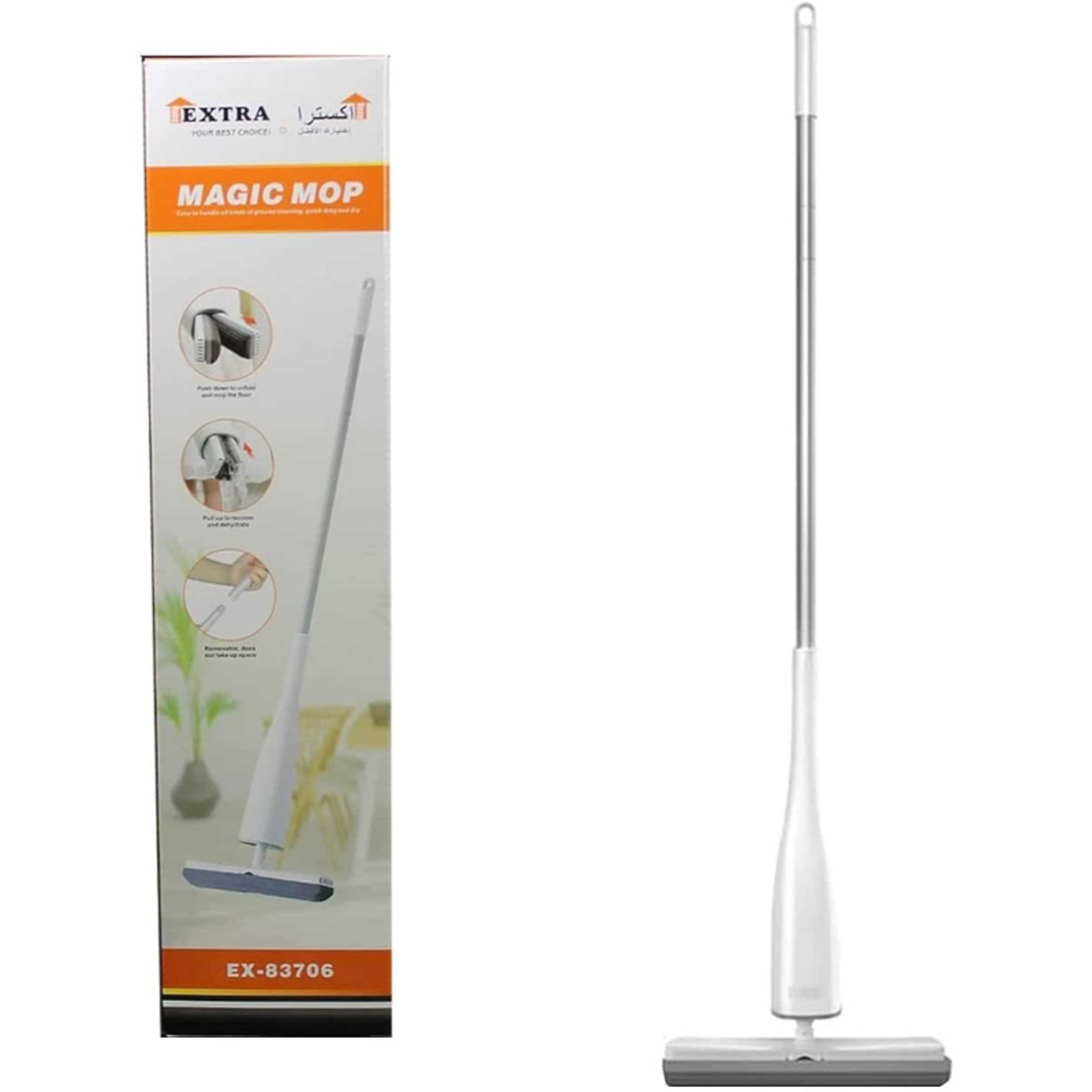 Biki Folding Absorbing Squeeze Water Magic Mop / Household Cleaning Sponge Mop Tools / Multi-Surface Hard Floors / Extendable Steel Handle - Product Main Image