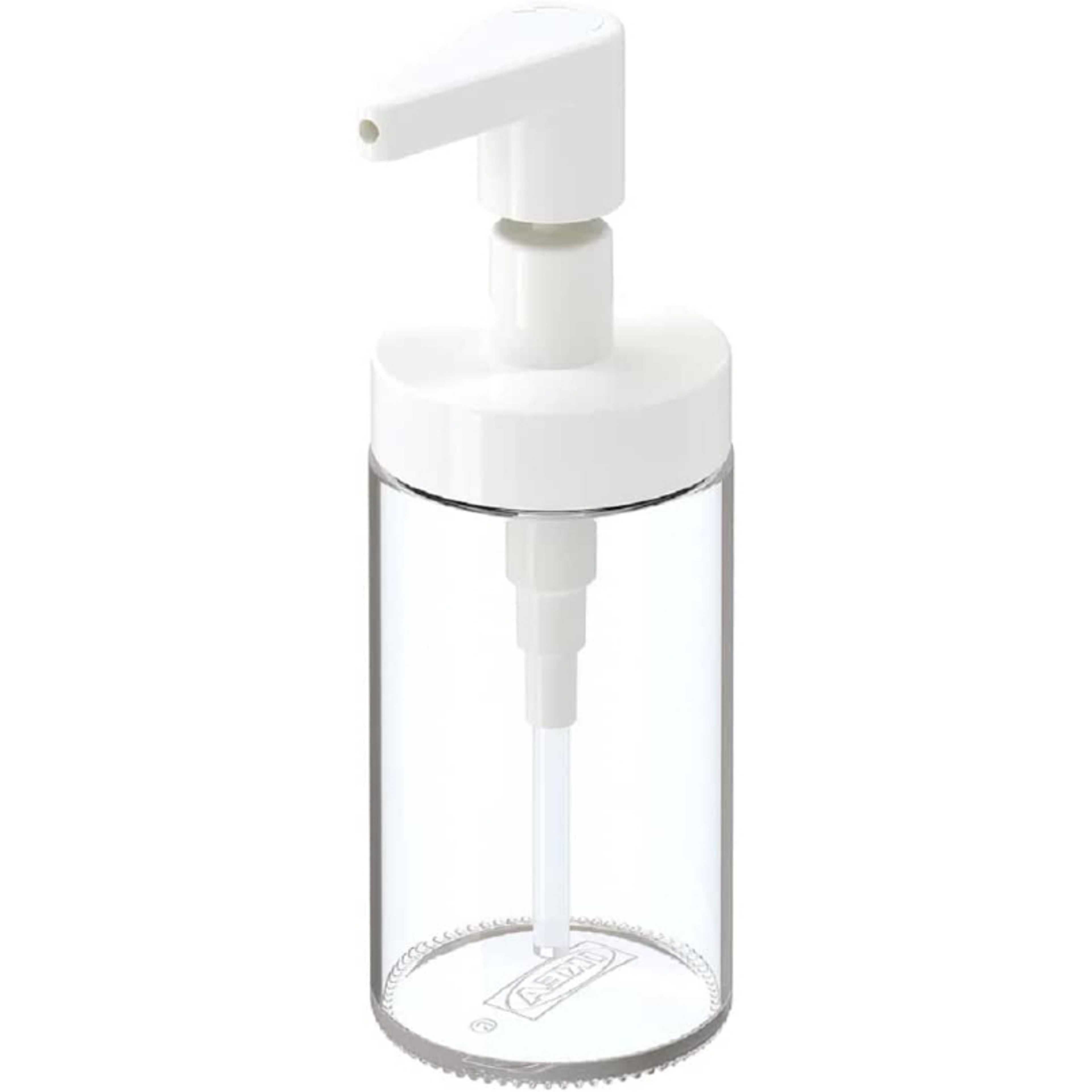 IKEA Little Loved Corner TACKAN Soap dispenser, Glass Soap Dispenser Set for Bathroom, Wash Basin, Liquid Handwasher Dispenser Bottle with Rust-Proof Plastic Pump, Liquid Soap Dispenser Bottle (White) - Product Main Image