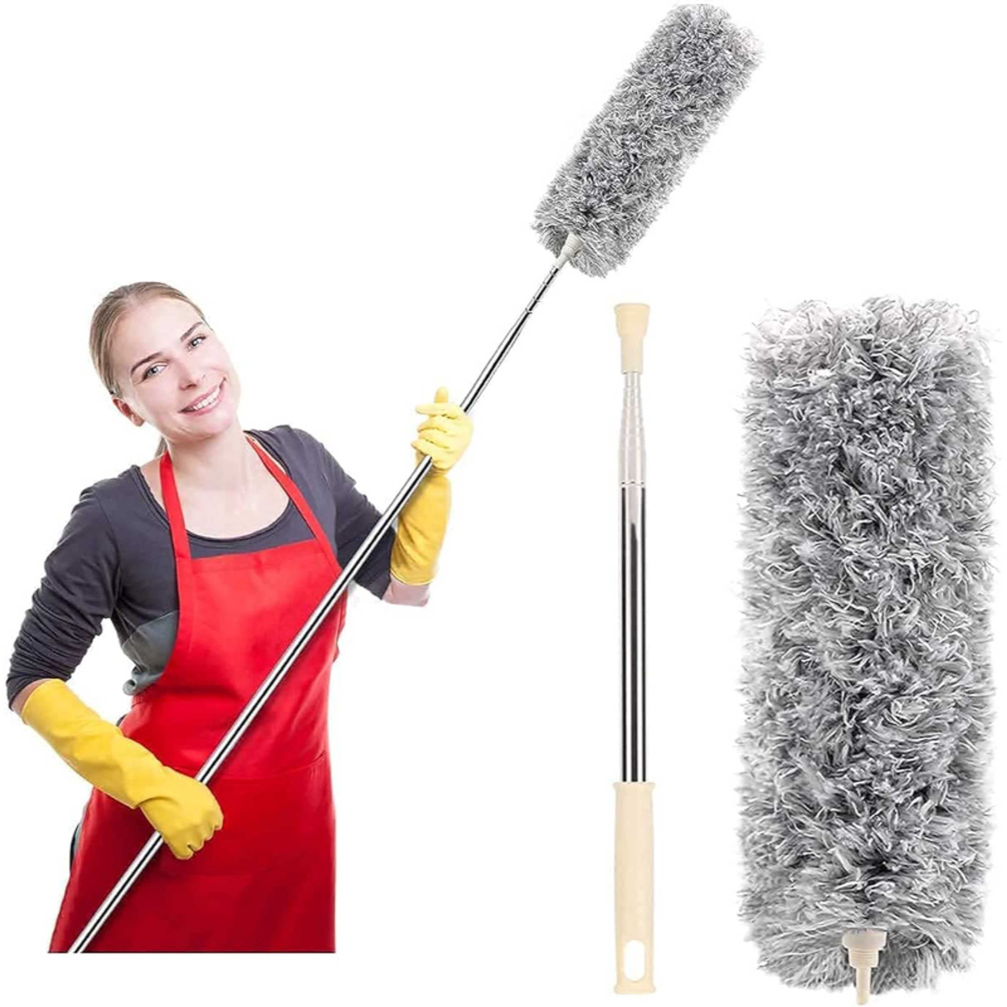 Biki Microfiber Mop For Wall Cleaning Mop With Long Handle | Mop For Walls And Roof Cleaning Brush Long Handle Adjustable | Long Broom Stick For Ceiling Cleaning Mop With Long Handle - Product Main Image