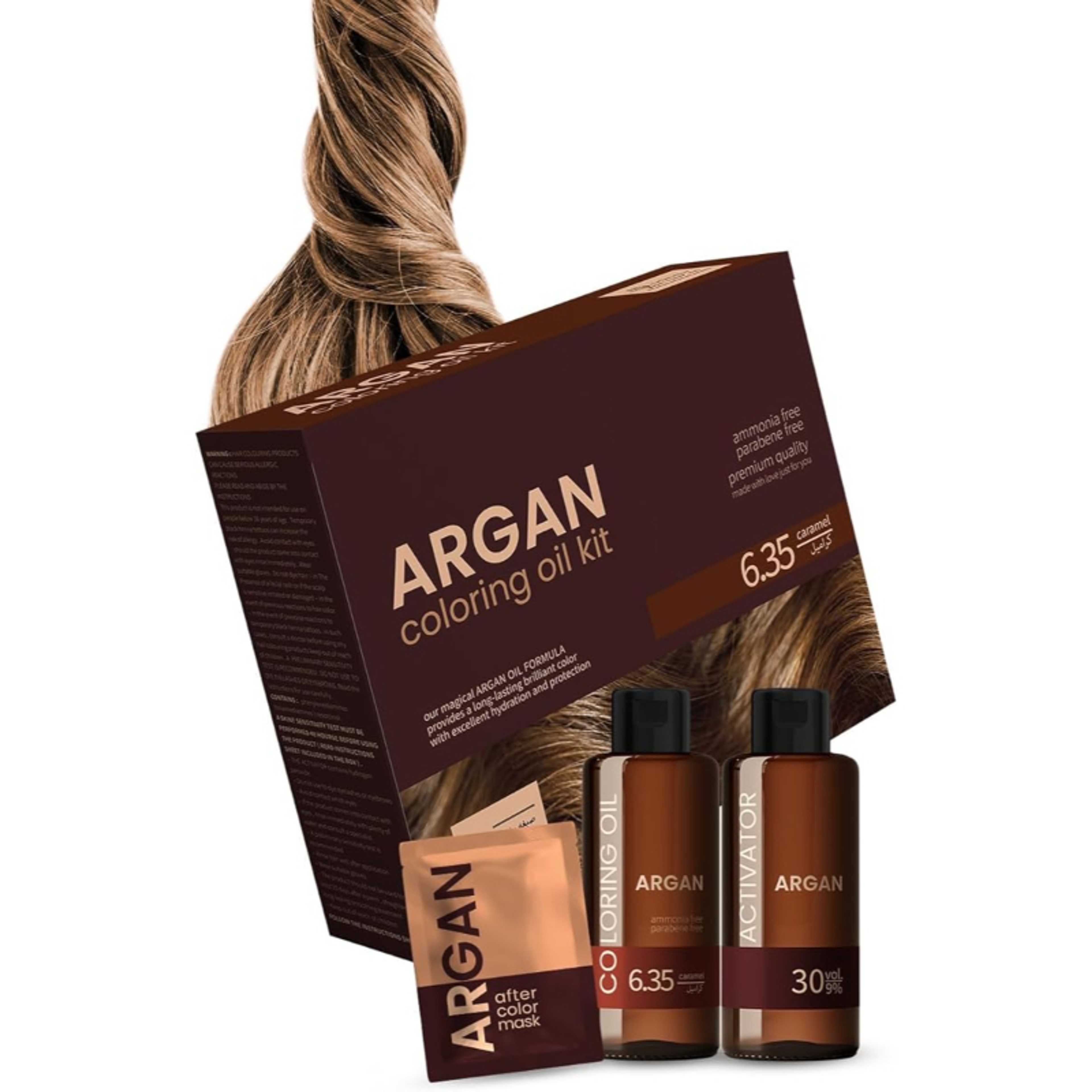Argan Coloring Oil Kit Caramle 6.35 - 75ML - Product Main Image