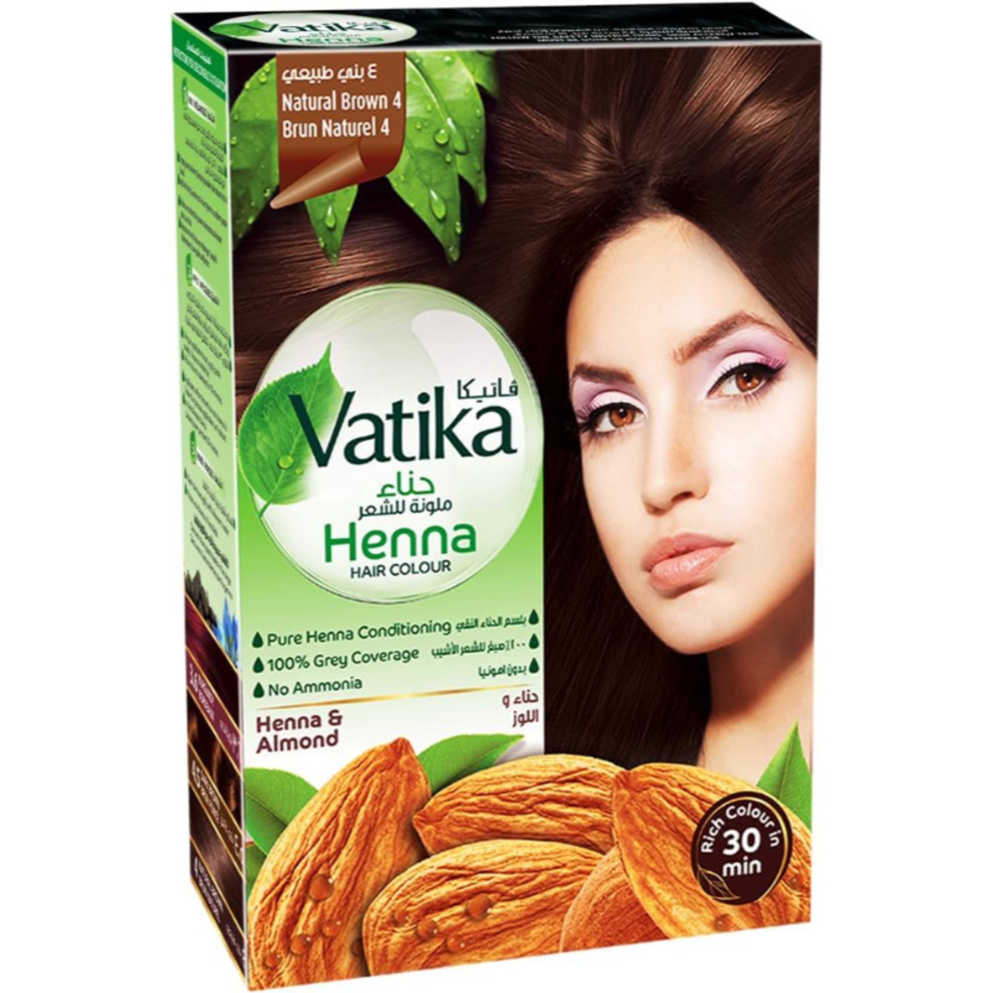 Vatika Naturals Henna Hair Colour (6 x10g) | Natural Brown Hair Color | For Utra-Nourishment & Conditioning | Ammonia Free - Product Main Image