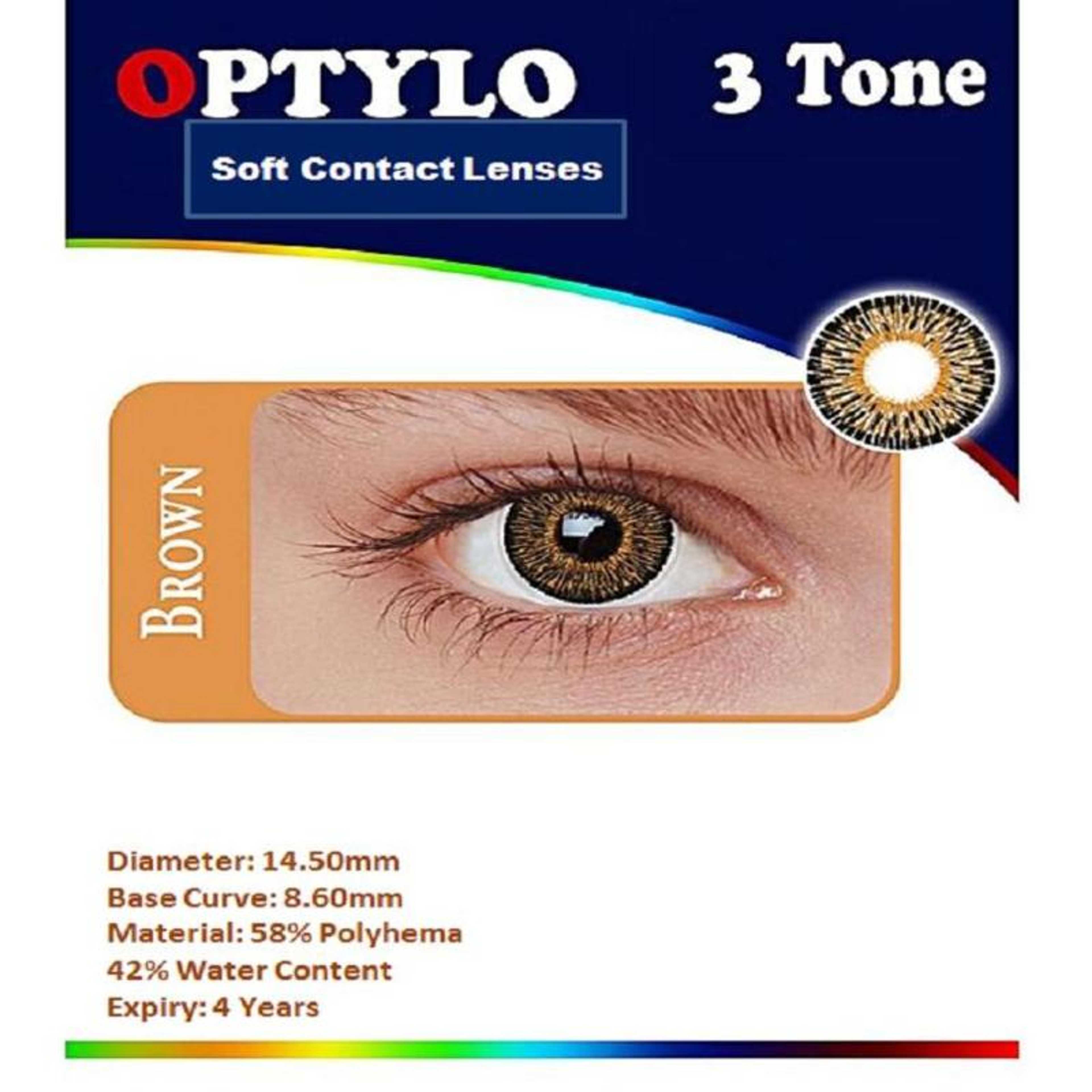 Brown - OPTYLO - Soft Contact Lenses with Free Kit