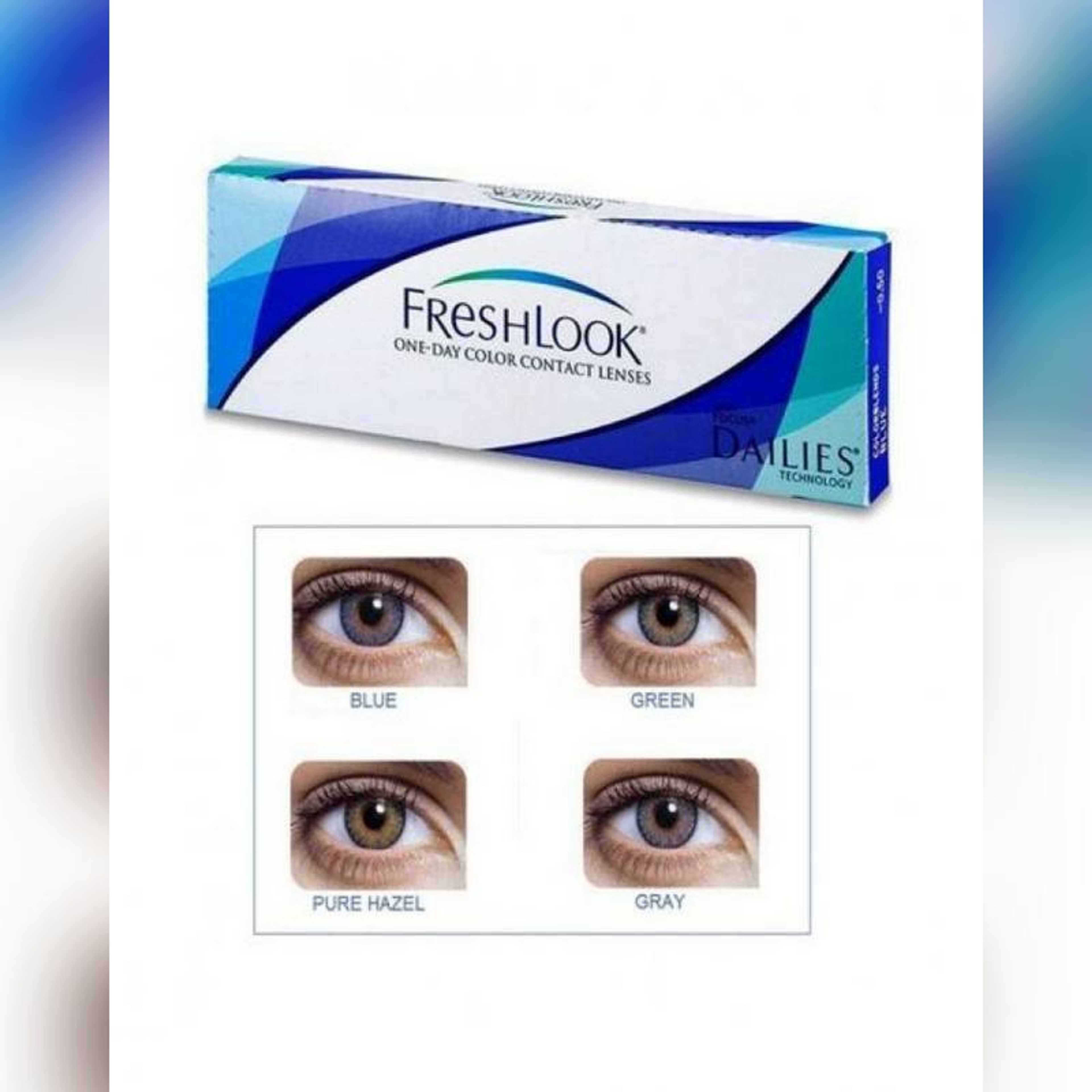 Blue+Green Pack Of 2 Pair Contact Lenses+2 Free Kits