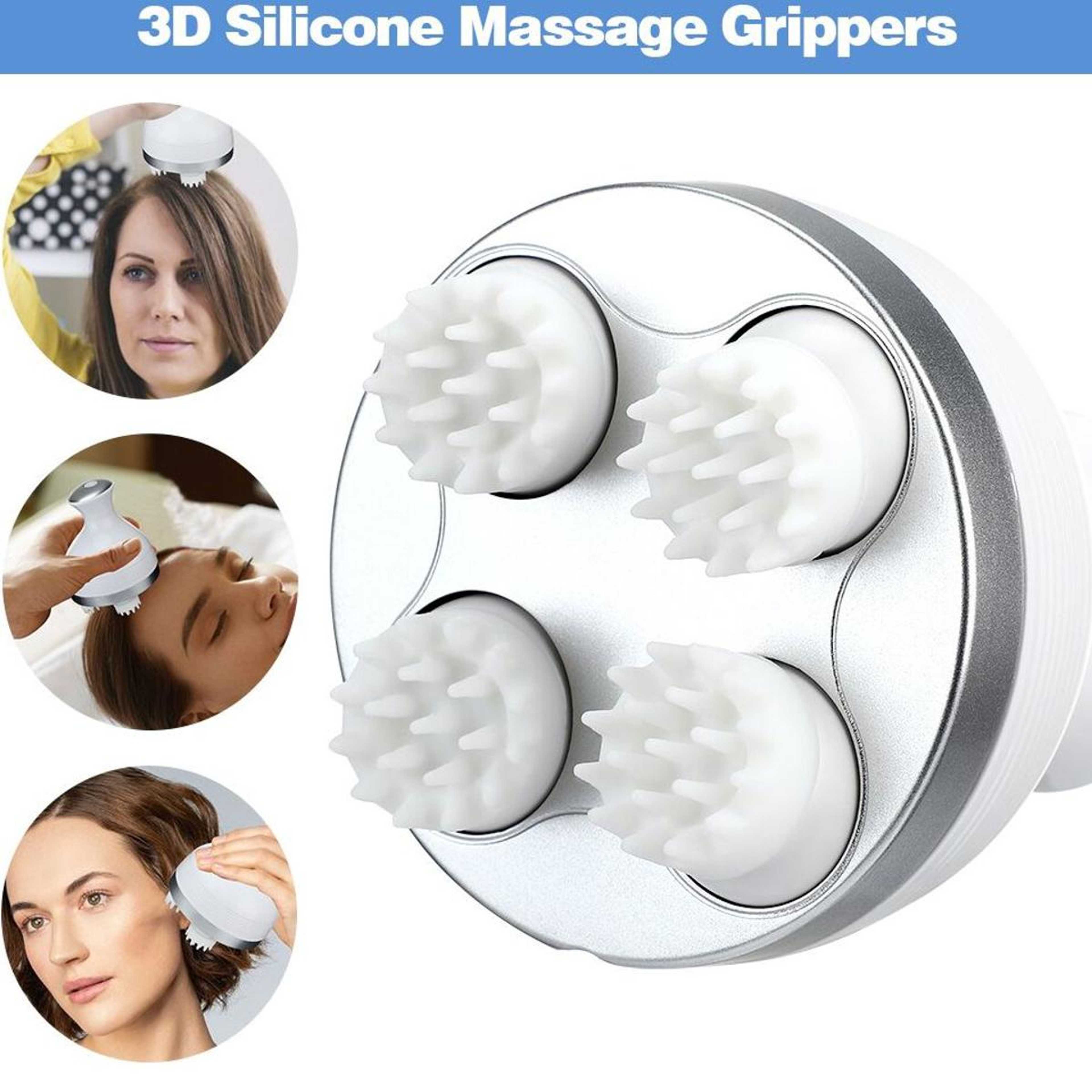 3D Waterproof Electric Wireless Scalp Massager Head Massage Relax Muscle Pet Scalp Head Massager - Electric Massager - Head Massager - Scalp Massager- White