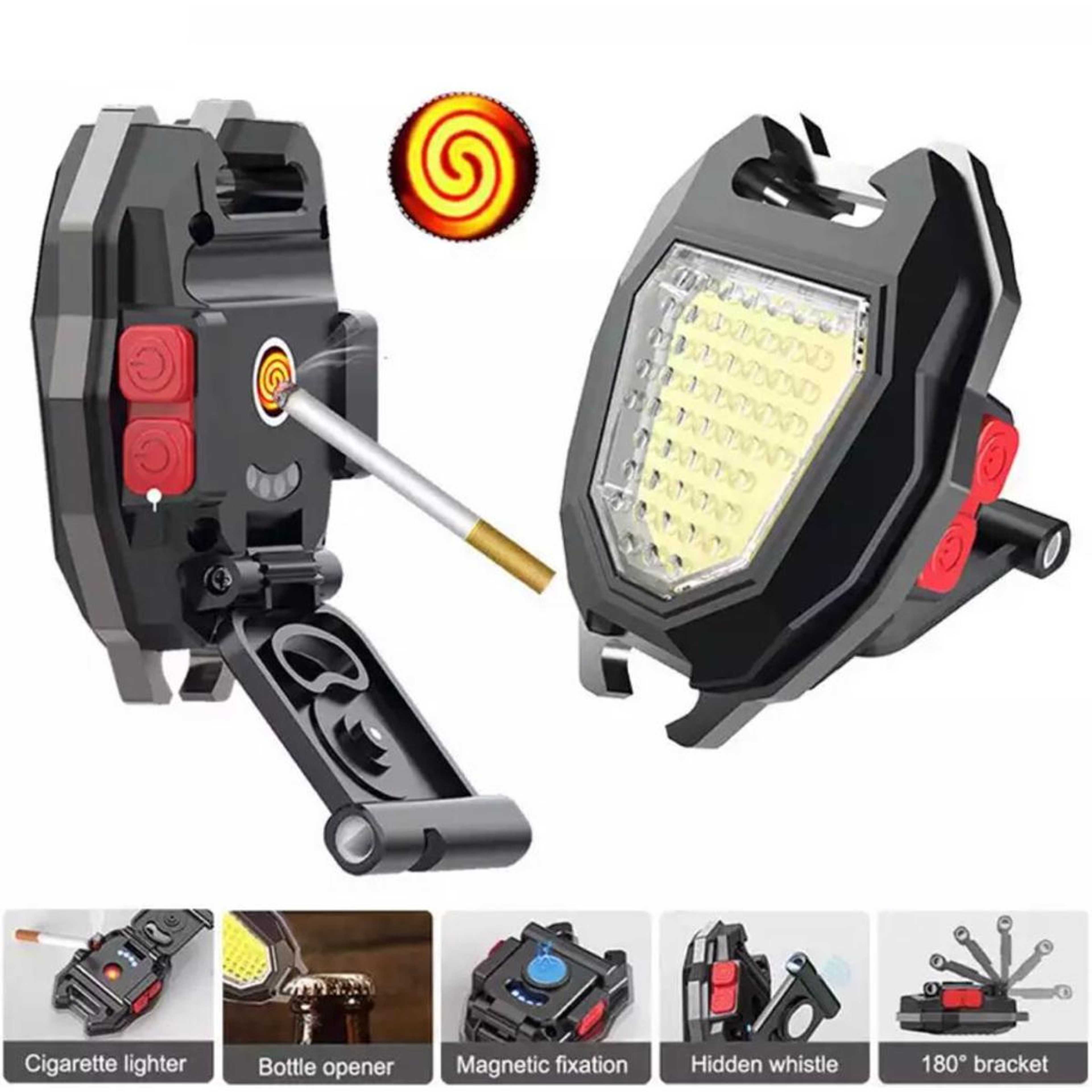 Mini LED 1000 Lumens Work Light Portable Pocket light Keychains USB Rechargeable Small Light Corkscrew Waterproof Camping Lantern Magnet Design Fishing Lamp 6 Modes