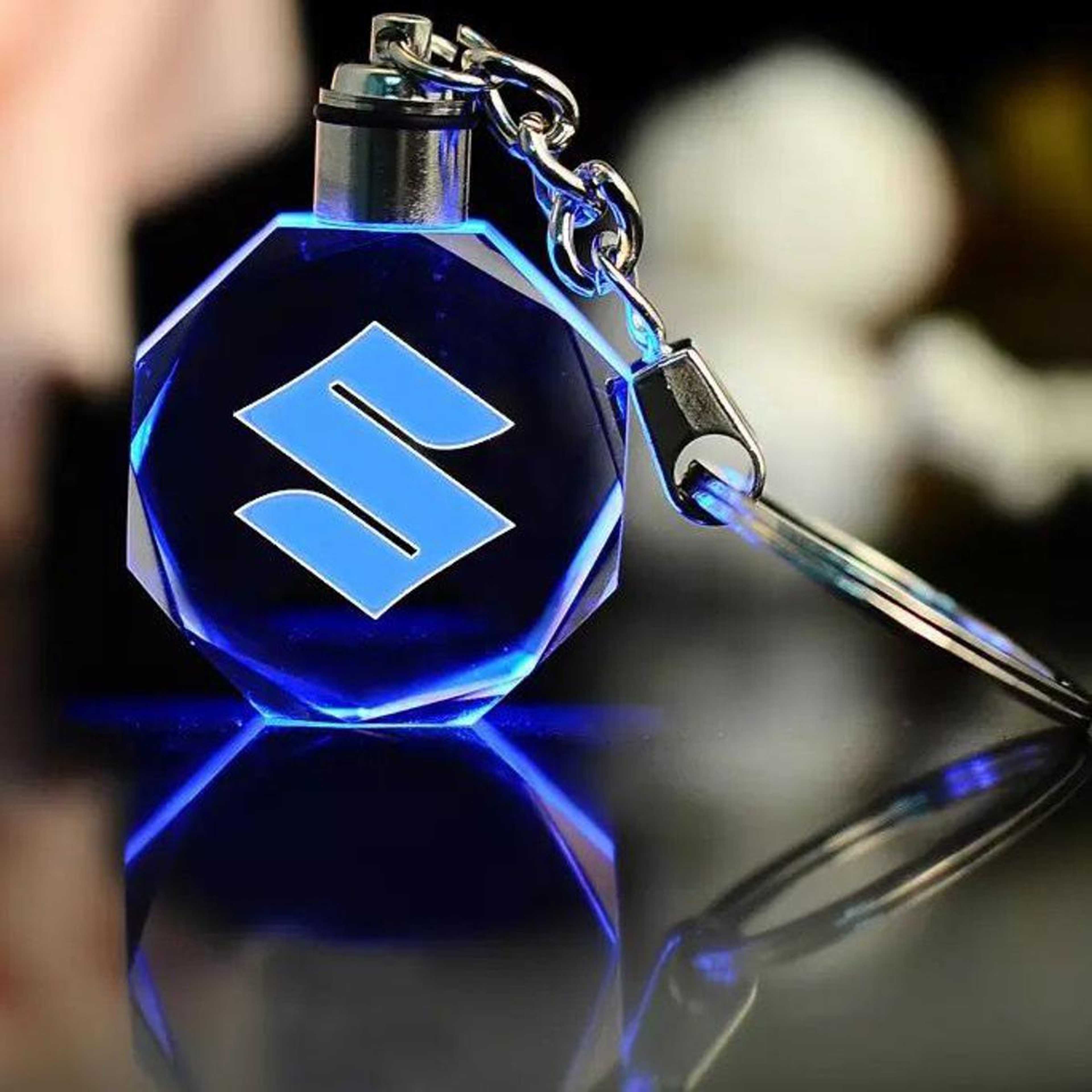 Suzuki Logo LED Crystal Key Chain Keyring