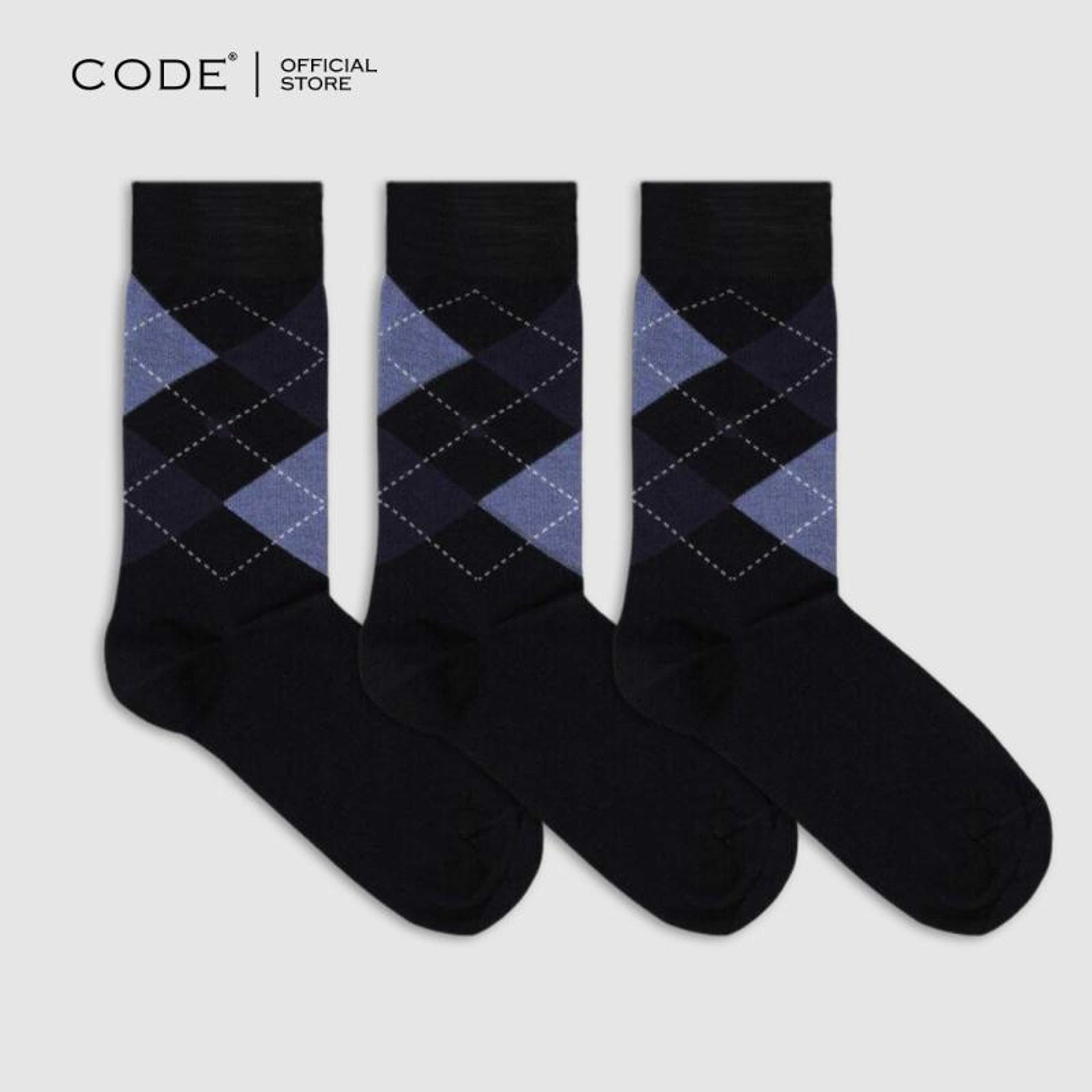 Code 3 Pairs Cotton Classic Socks For Men - Random colors