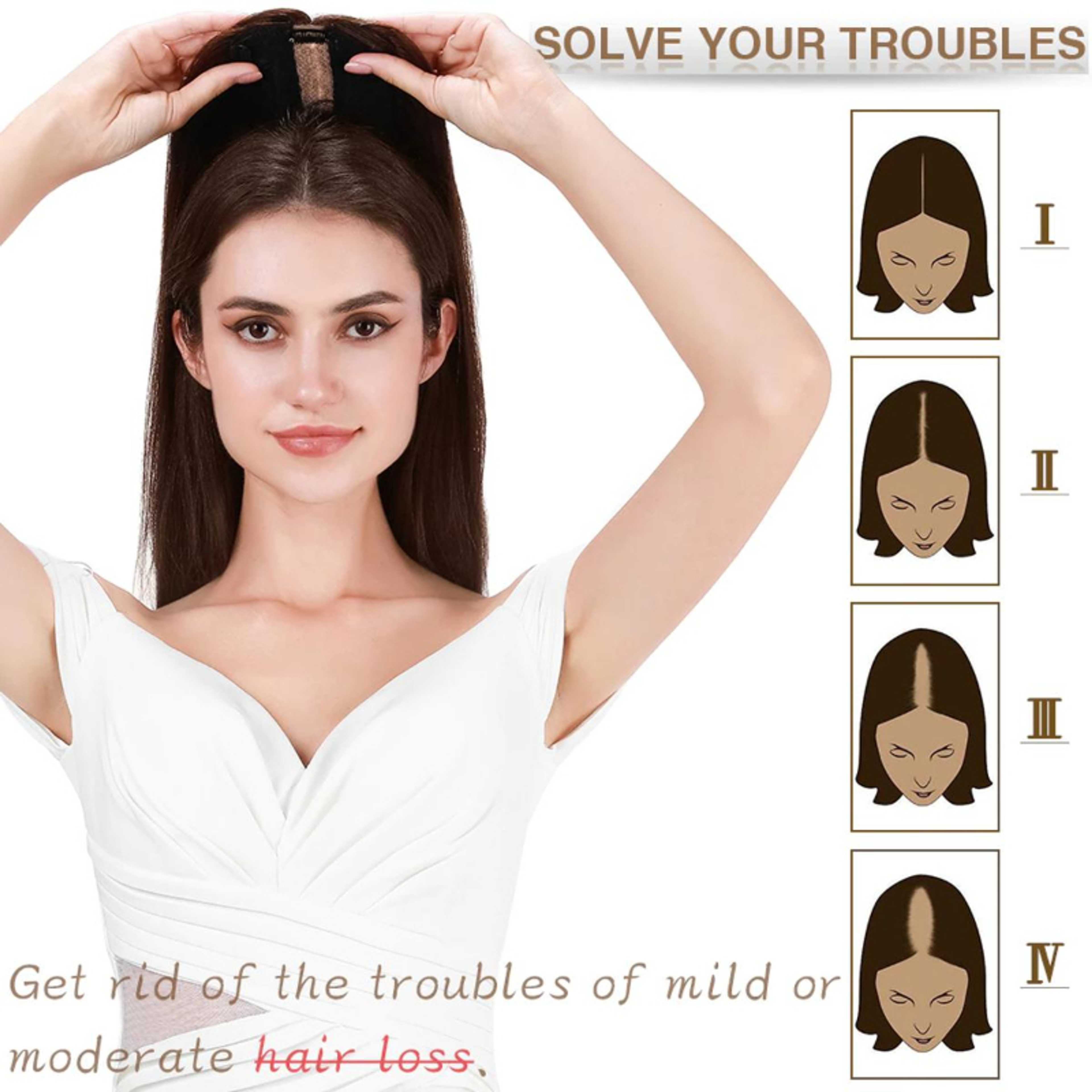 Hair Toppers For Thinning straight Hair Mono Topper Hair Extensions Hair wig natural color