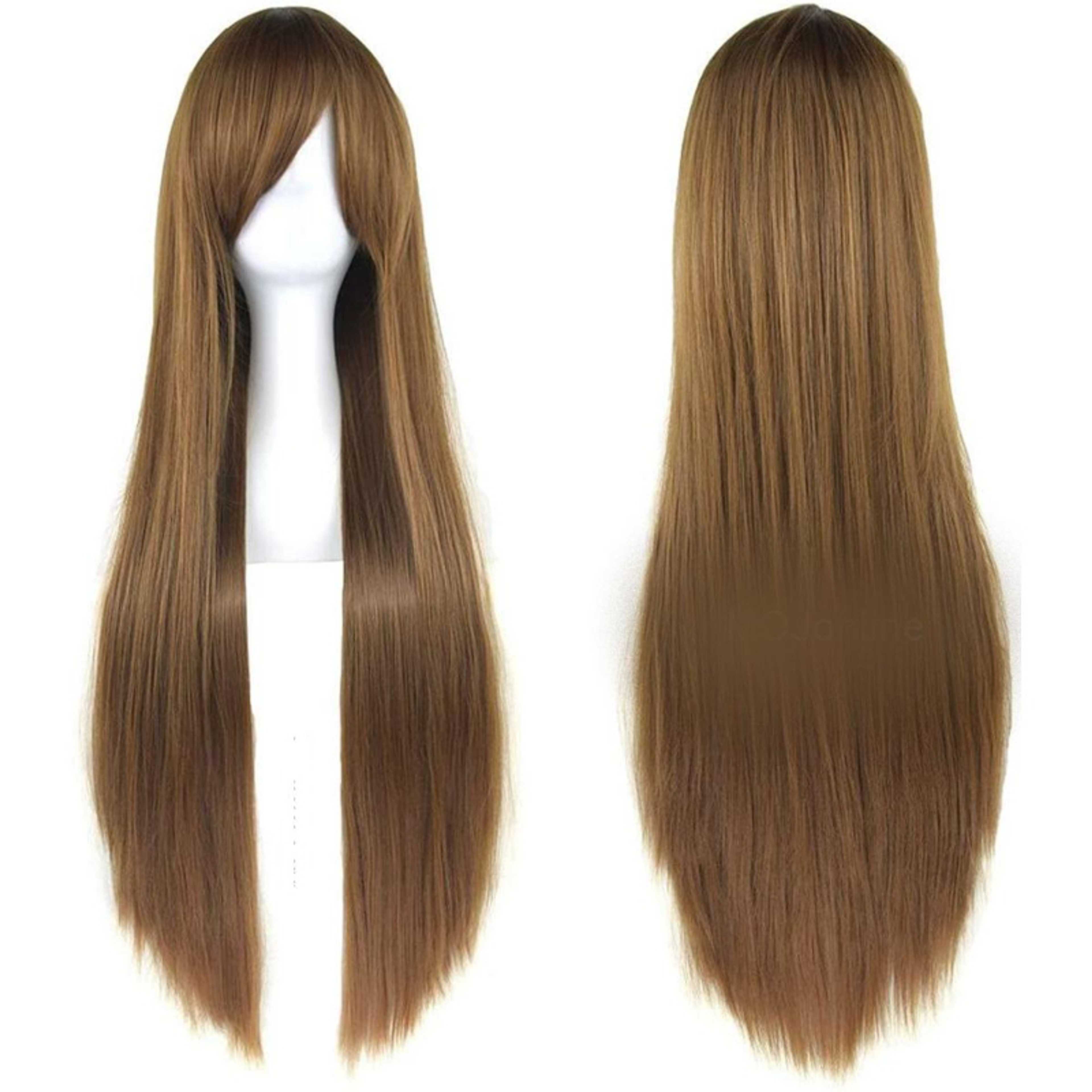 32 inches Long Full Head Wig For Women Color Straight Front Bang