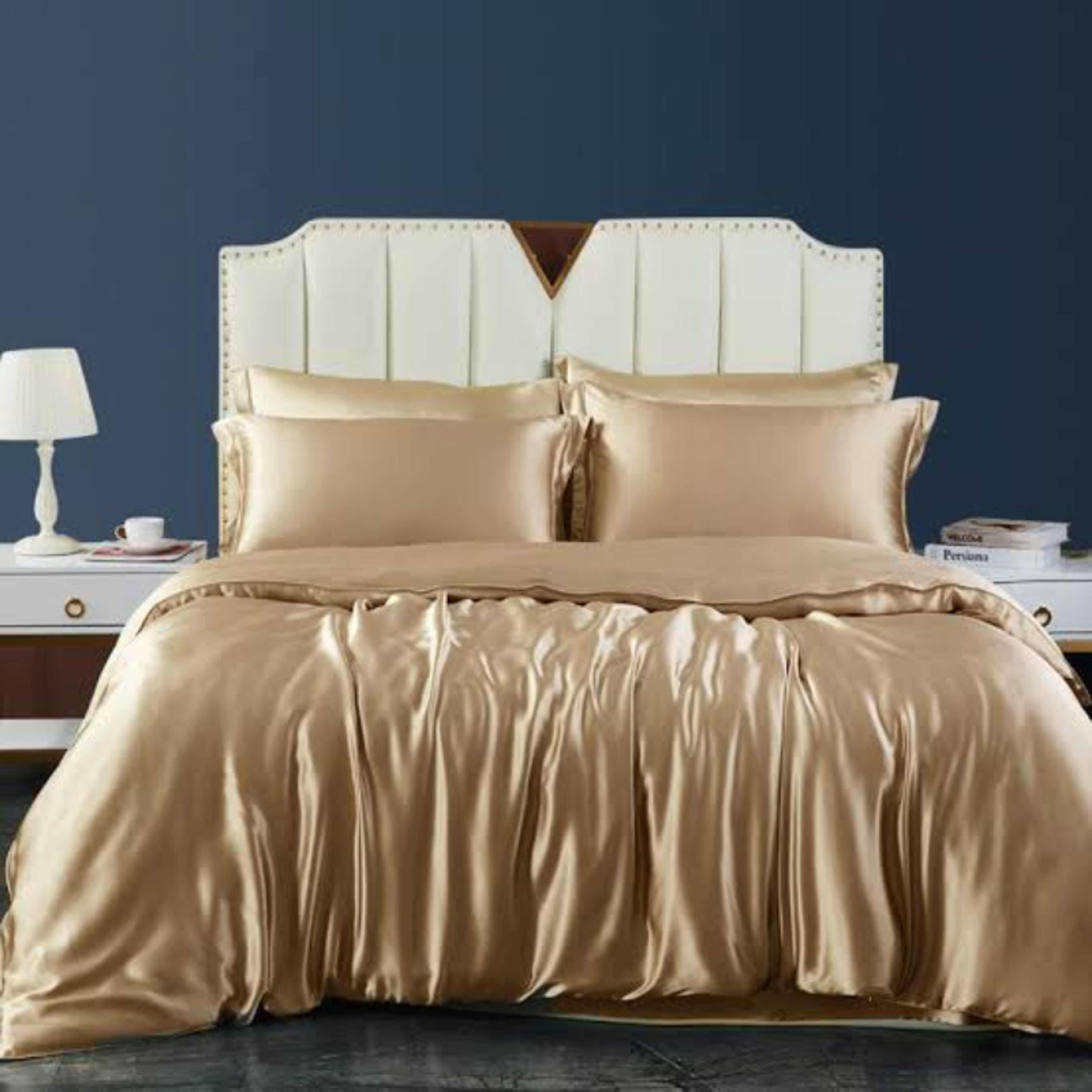 Luxury Golden Pure Silk Duvet set -8 pieces