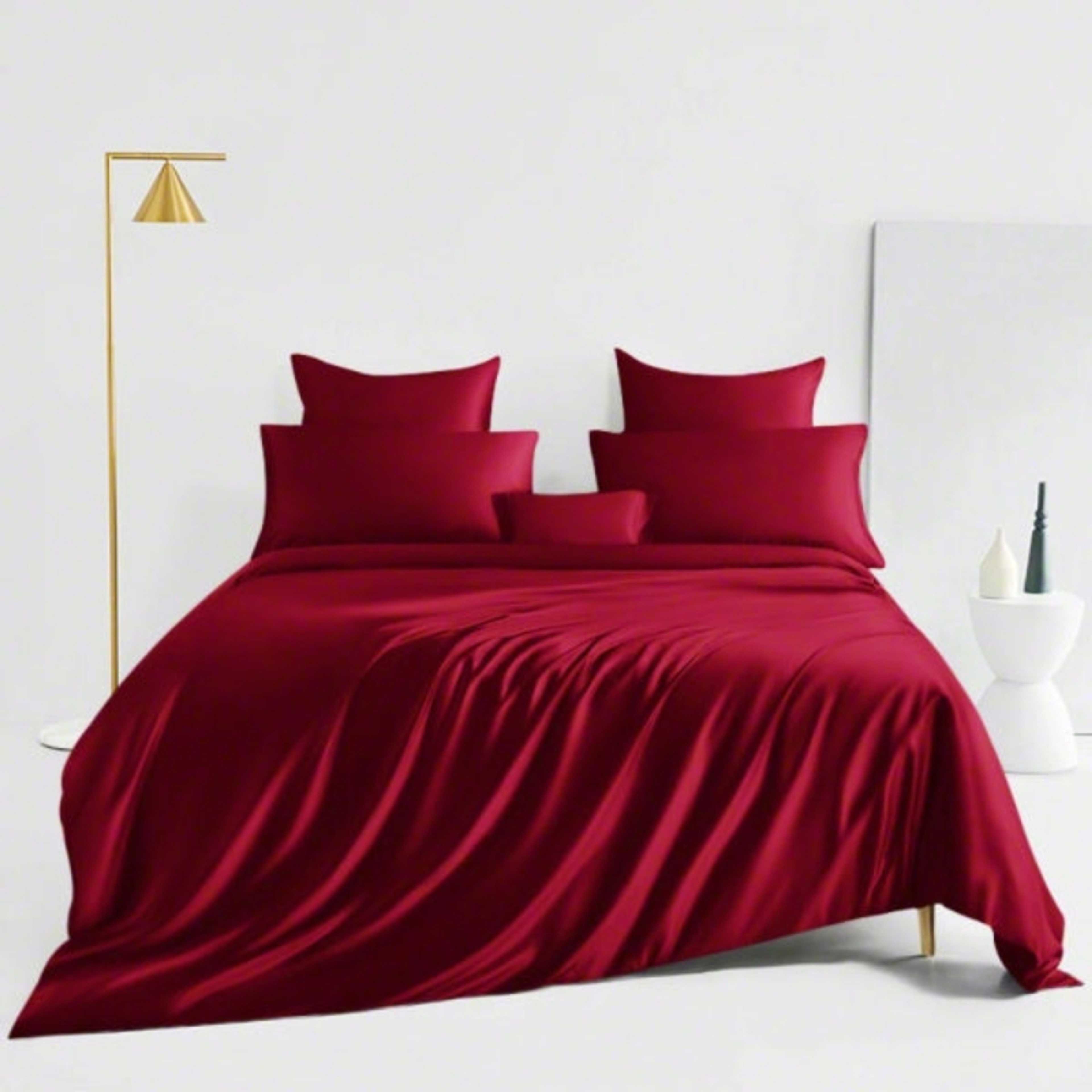 Luxury Red Pure Silk Duvet set -8 pieces