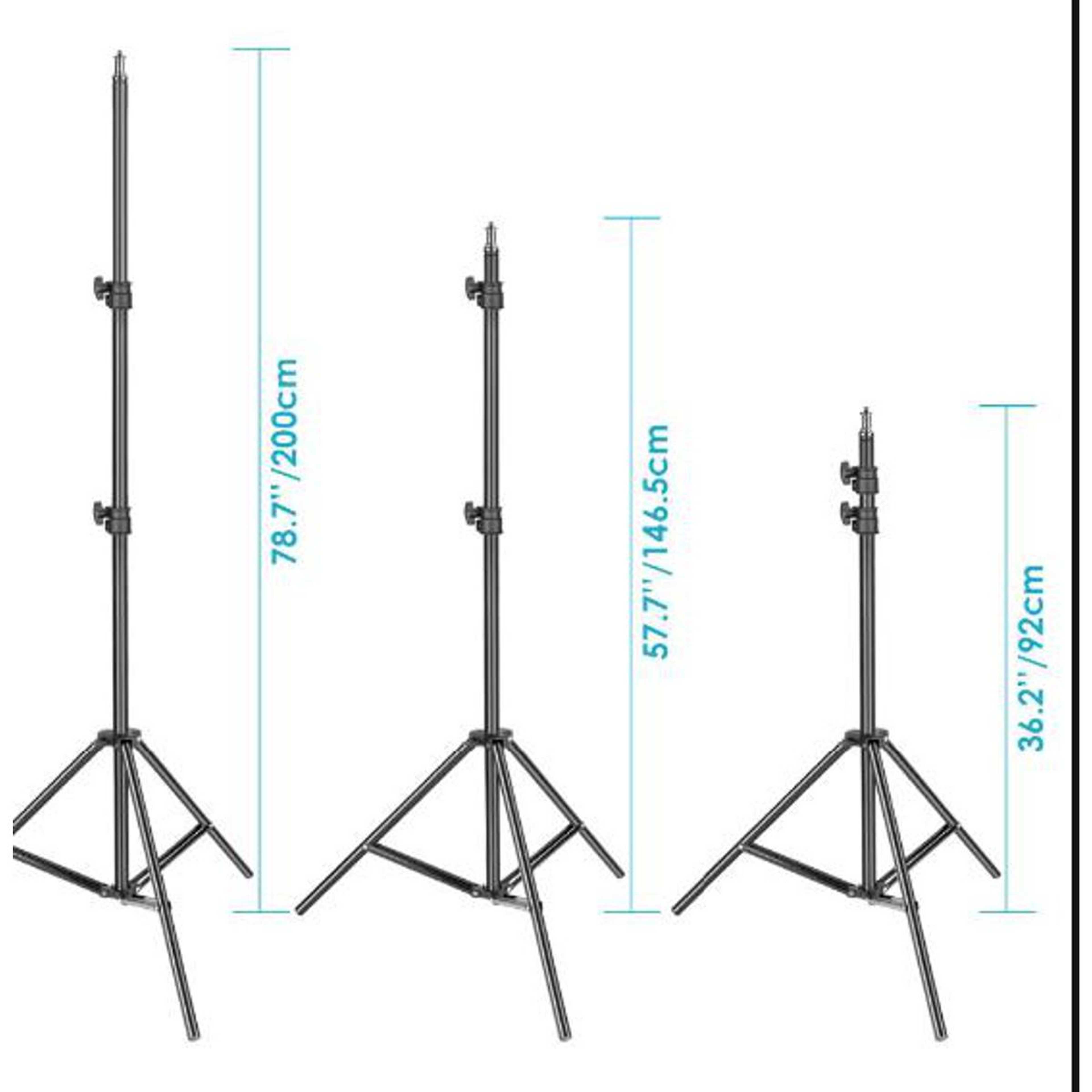 2.1/7ft Aluminium Tripod Stand Adjustable Portable 7 Feet With Mobile Phone Holder For Mobile Phone/DSLR and Ring Light - Black