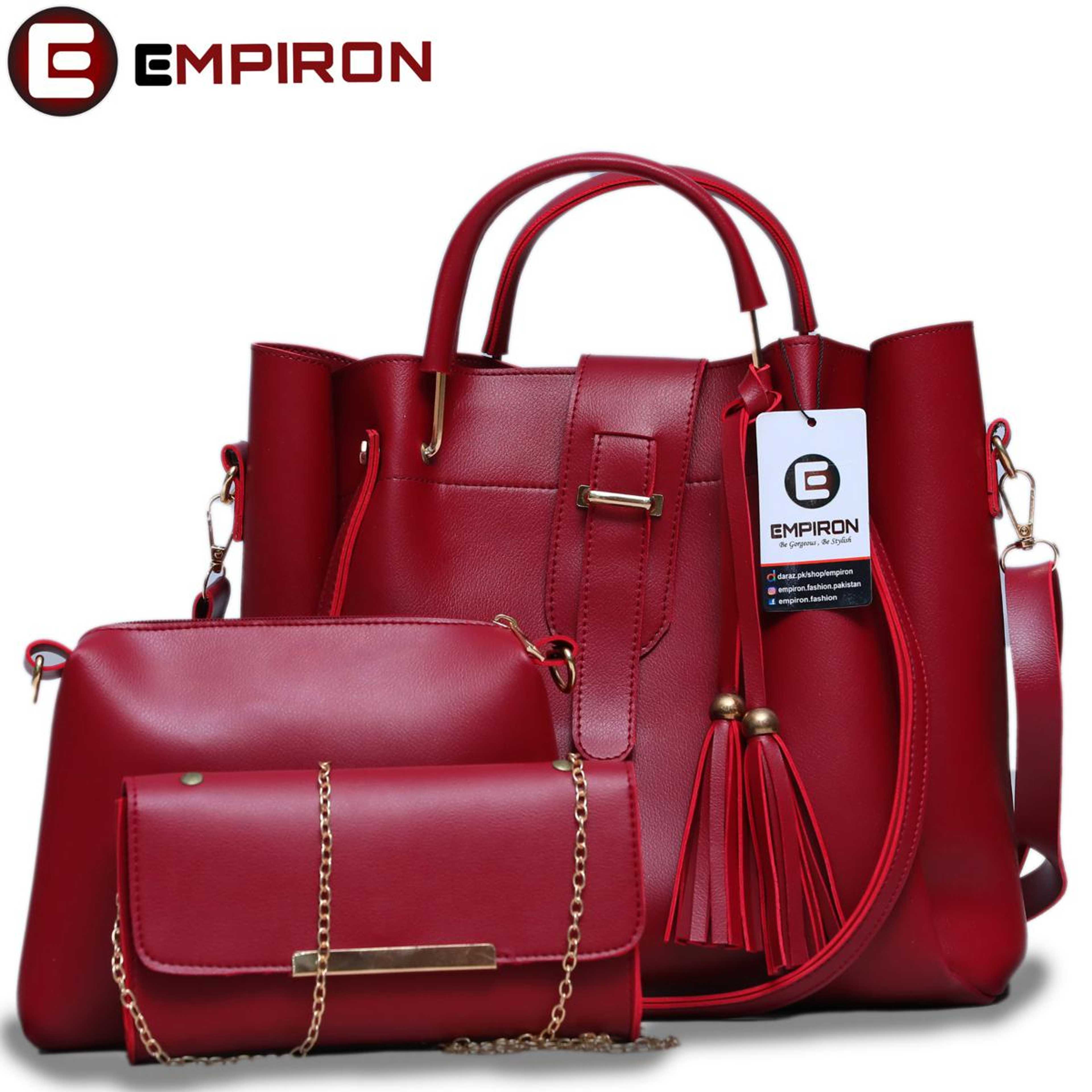 EMPIRON 3pcs Women Handbags Large Capacity Fashion Shoulder Bag Crossbody Tote / women bag set / women hand bag set EWHB01