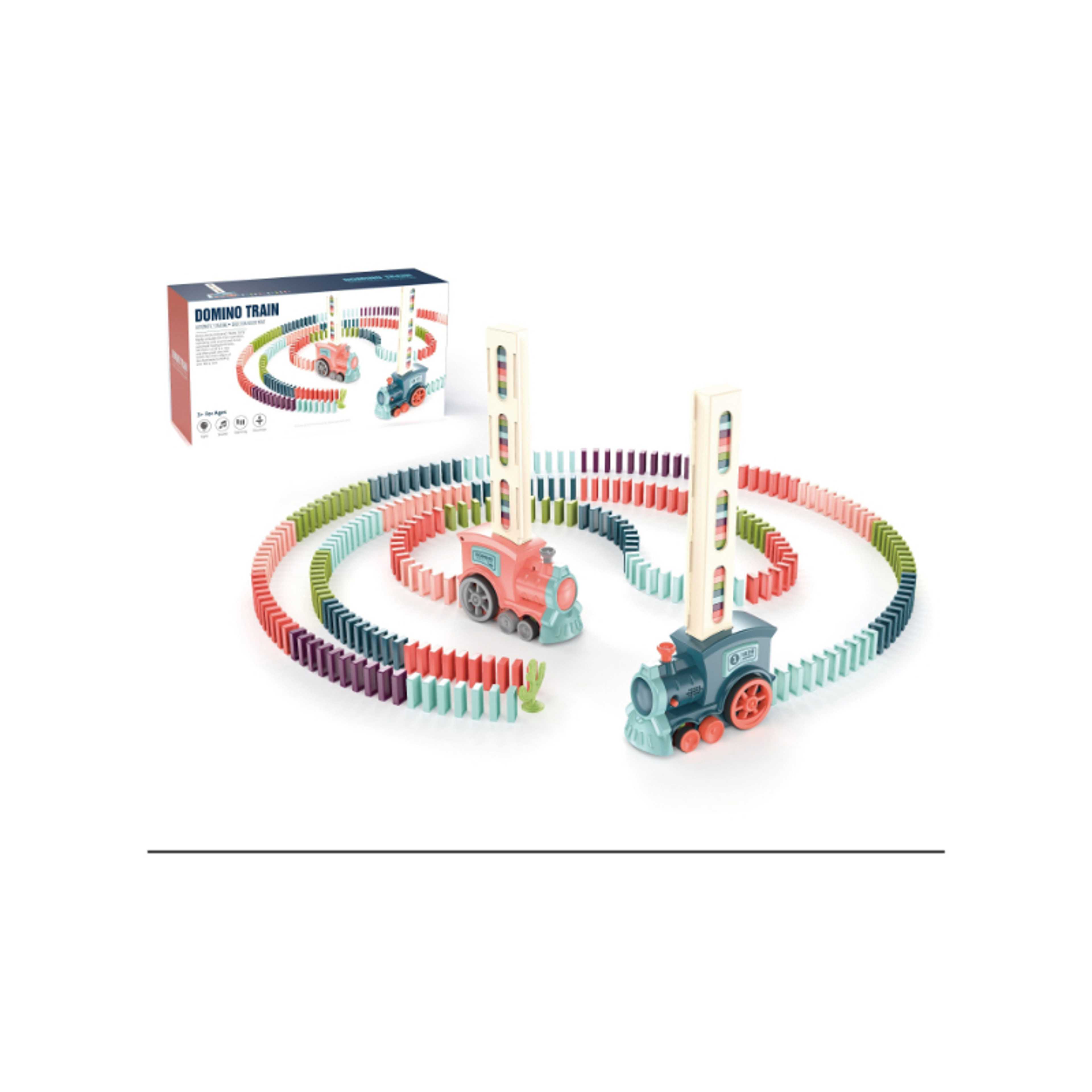 FAMILY-Domino Train Toy  With Light And Sound  ,Blue 22-2386381B B/O - Product Main Image