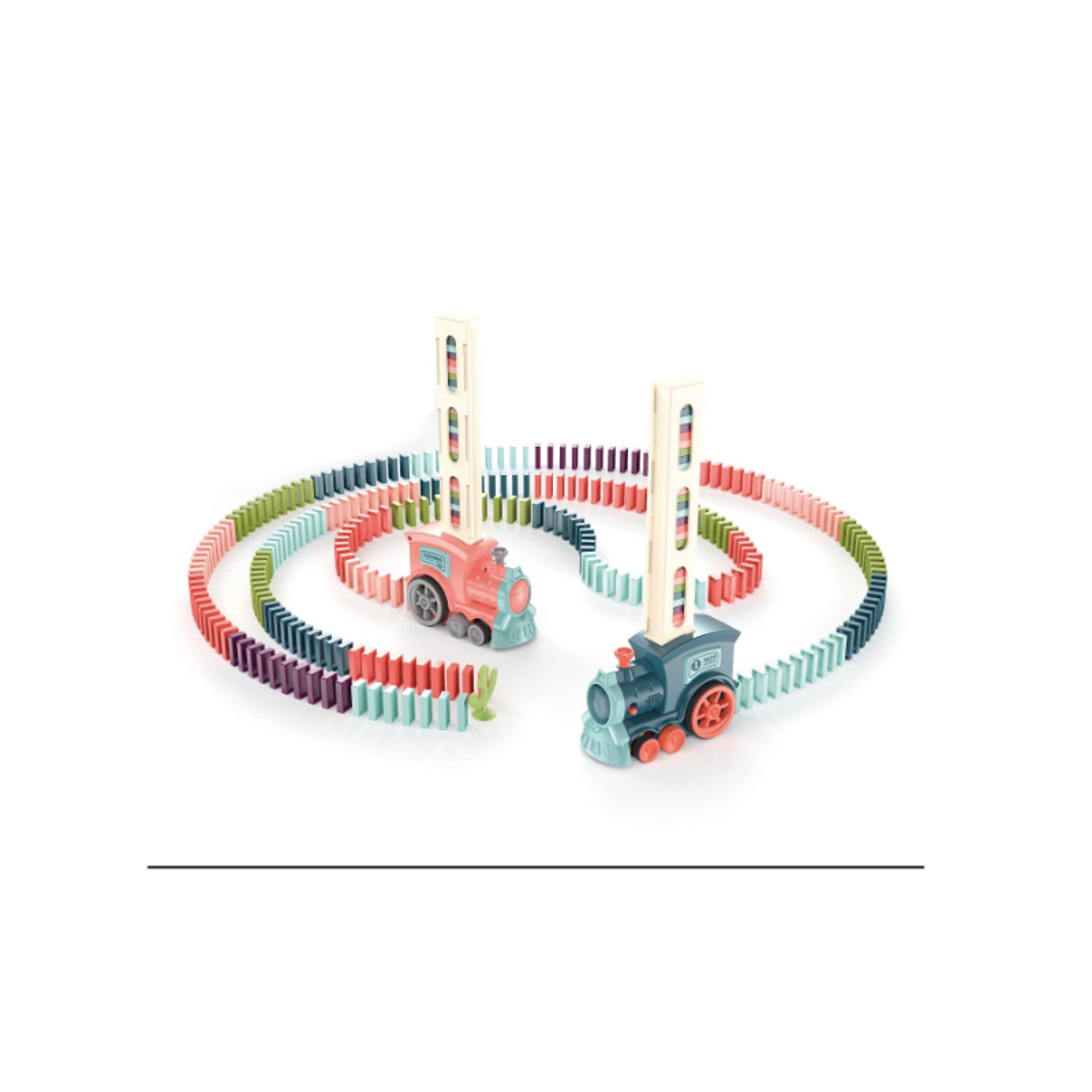 FAMILY-Domino Train Toy  With Light And Sound  ,Blue 22-2386381P B/O - Product Main Image