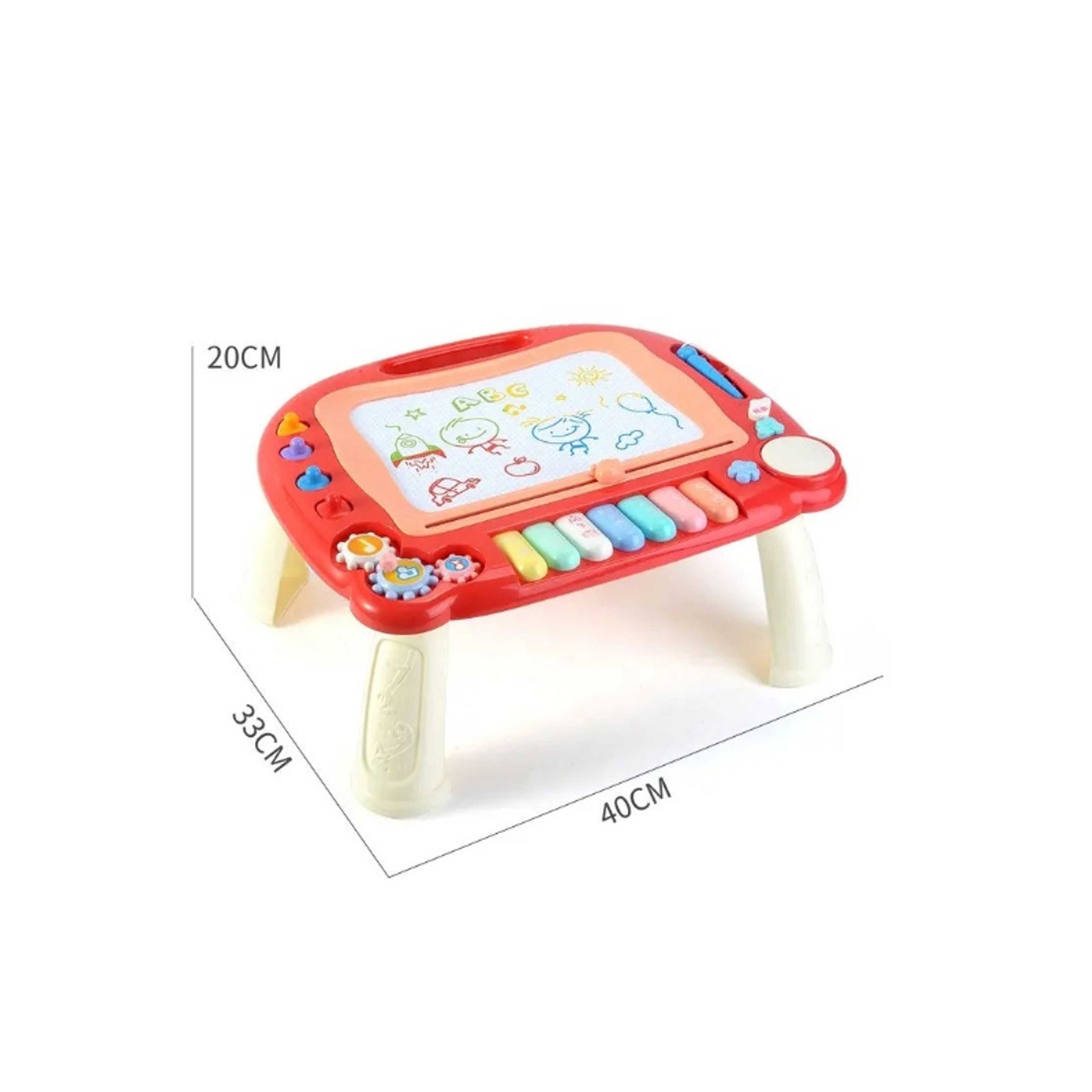 FAMILY-Drawing Board Educational Multifuction W/Piano red 23-2061057B - Product Main Image