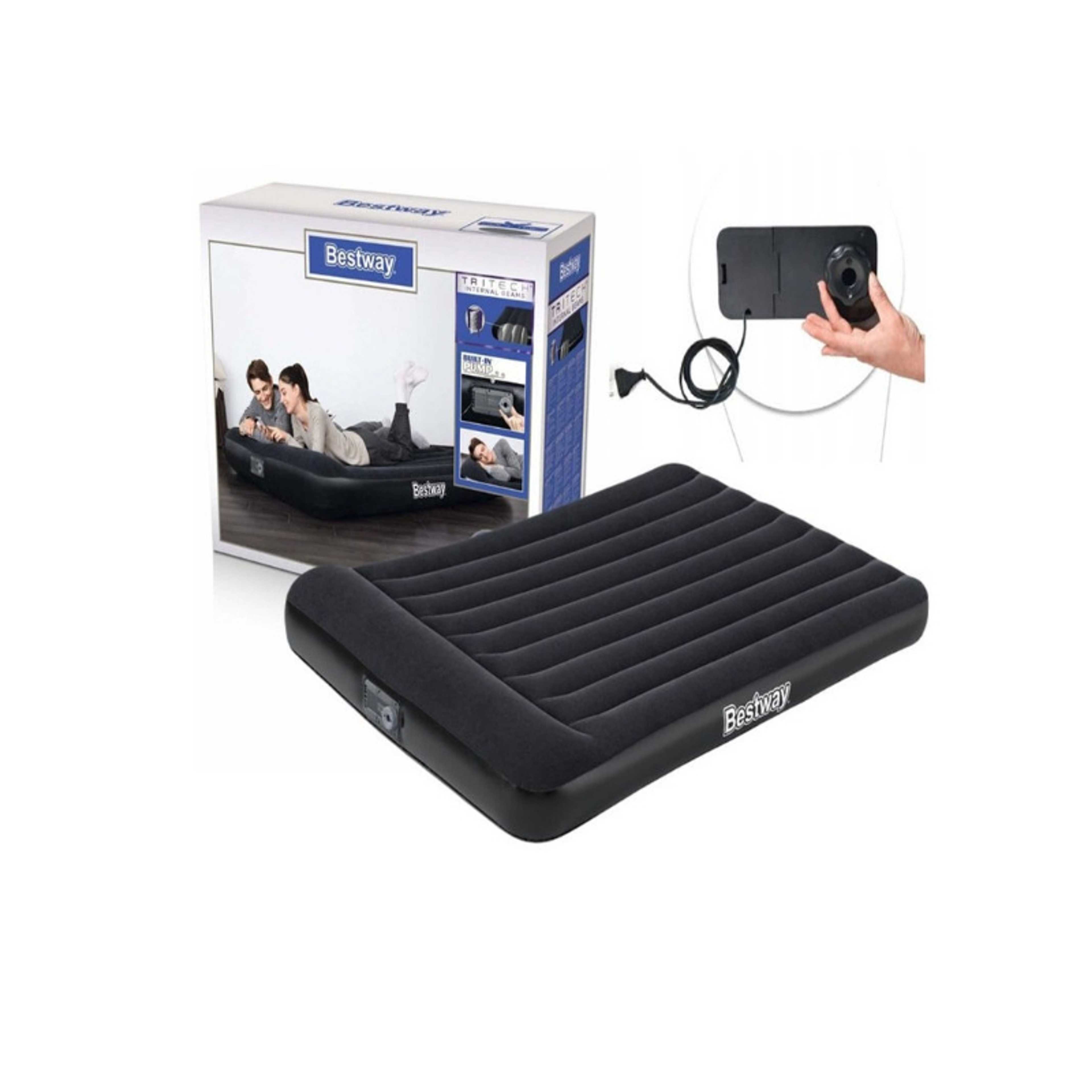 Bestway 1.91M X 1.37M X 30Cm Tritech Airbed Full Built-In Ac Pump 26-67462 - Product Main Image