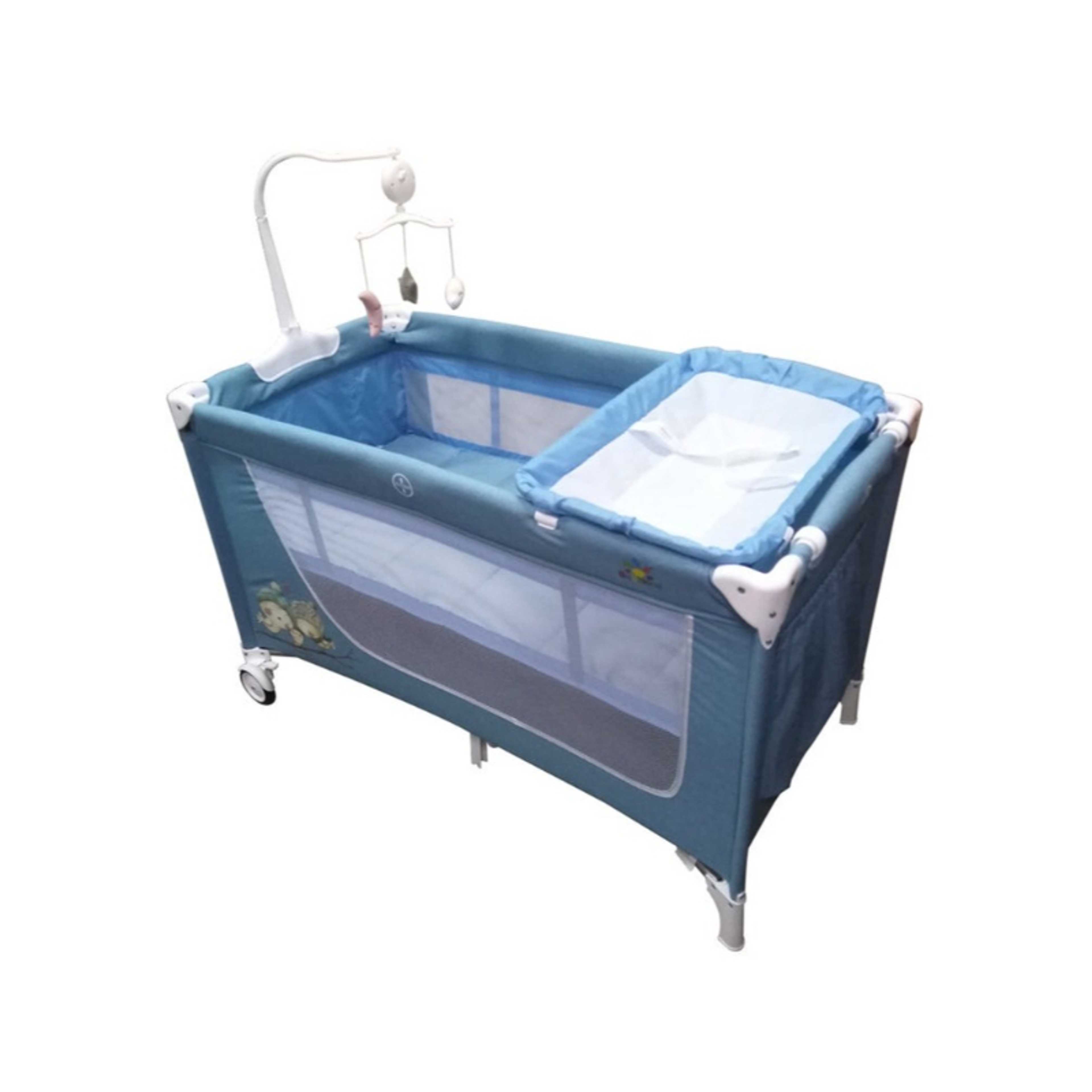 Baby-Baby Playpen Two Layers With Toys 27-612P,Blue - Product Main Image