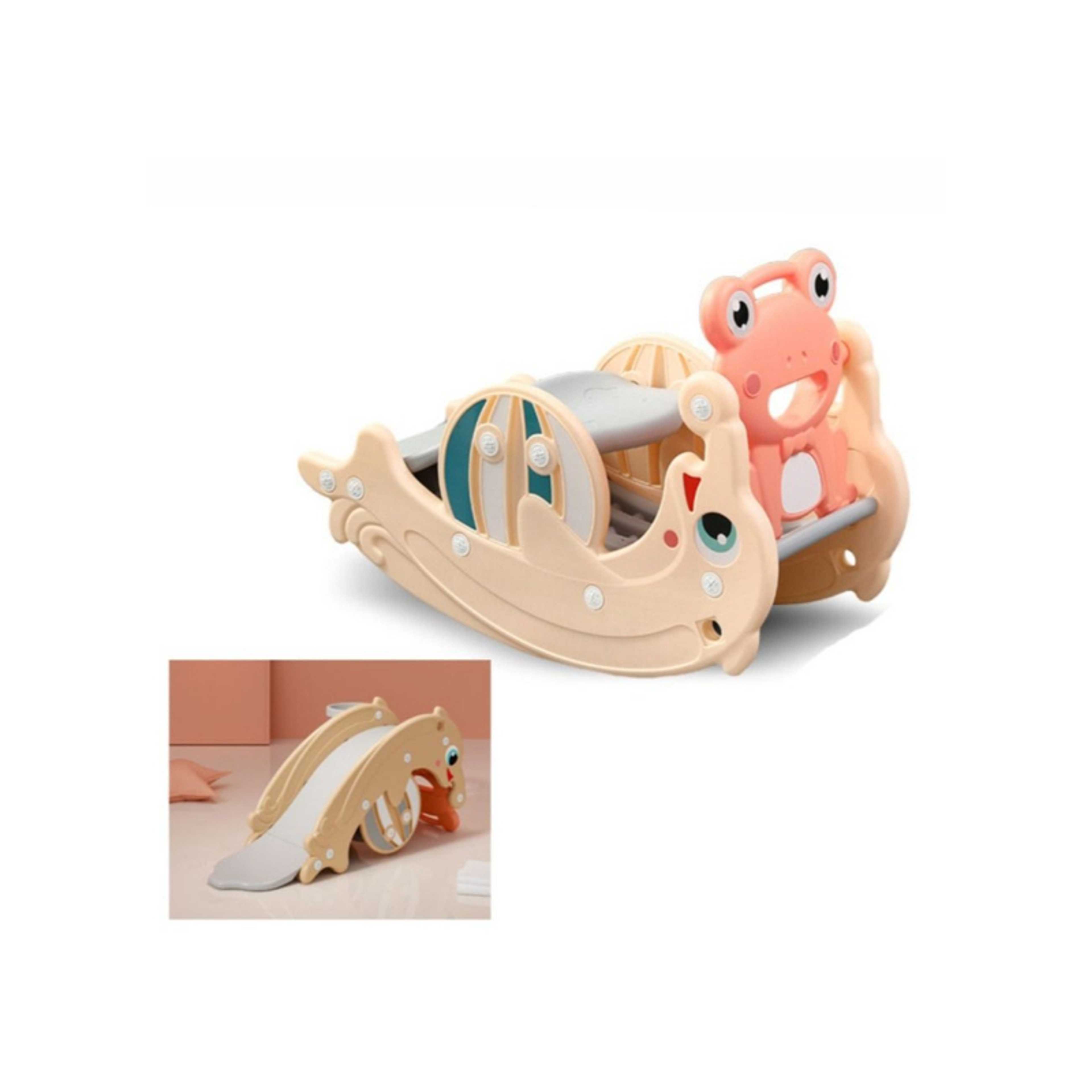 Baby-3 in 1Frog  Rocking Chair Toy with  dolphin Baby Slide & Basket Ball Stand - Product Main Image