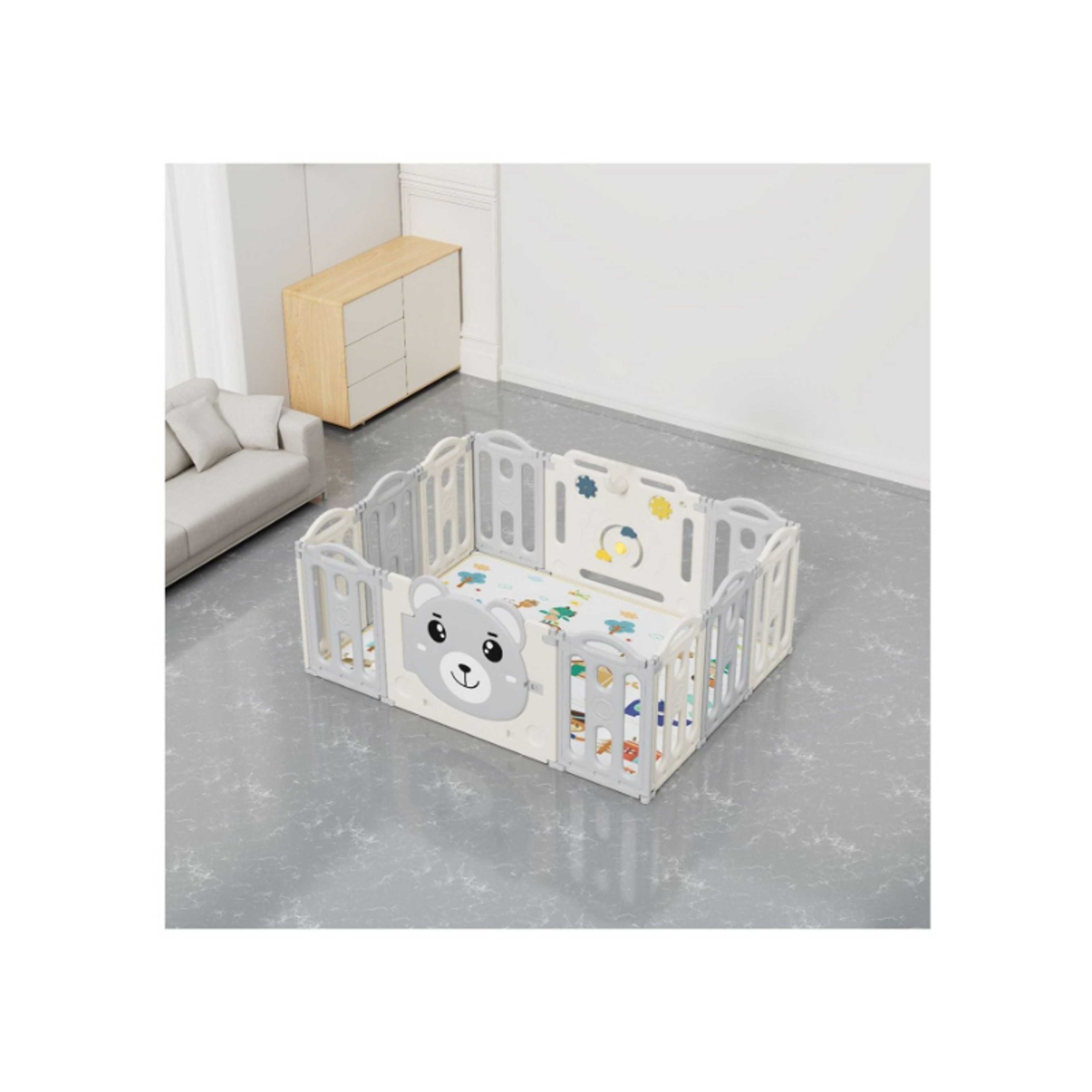 Baby-Bear Foldable  Fence Playpen 148*115*62CM  Grey  28-UN37-13G - Product Main Image