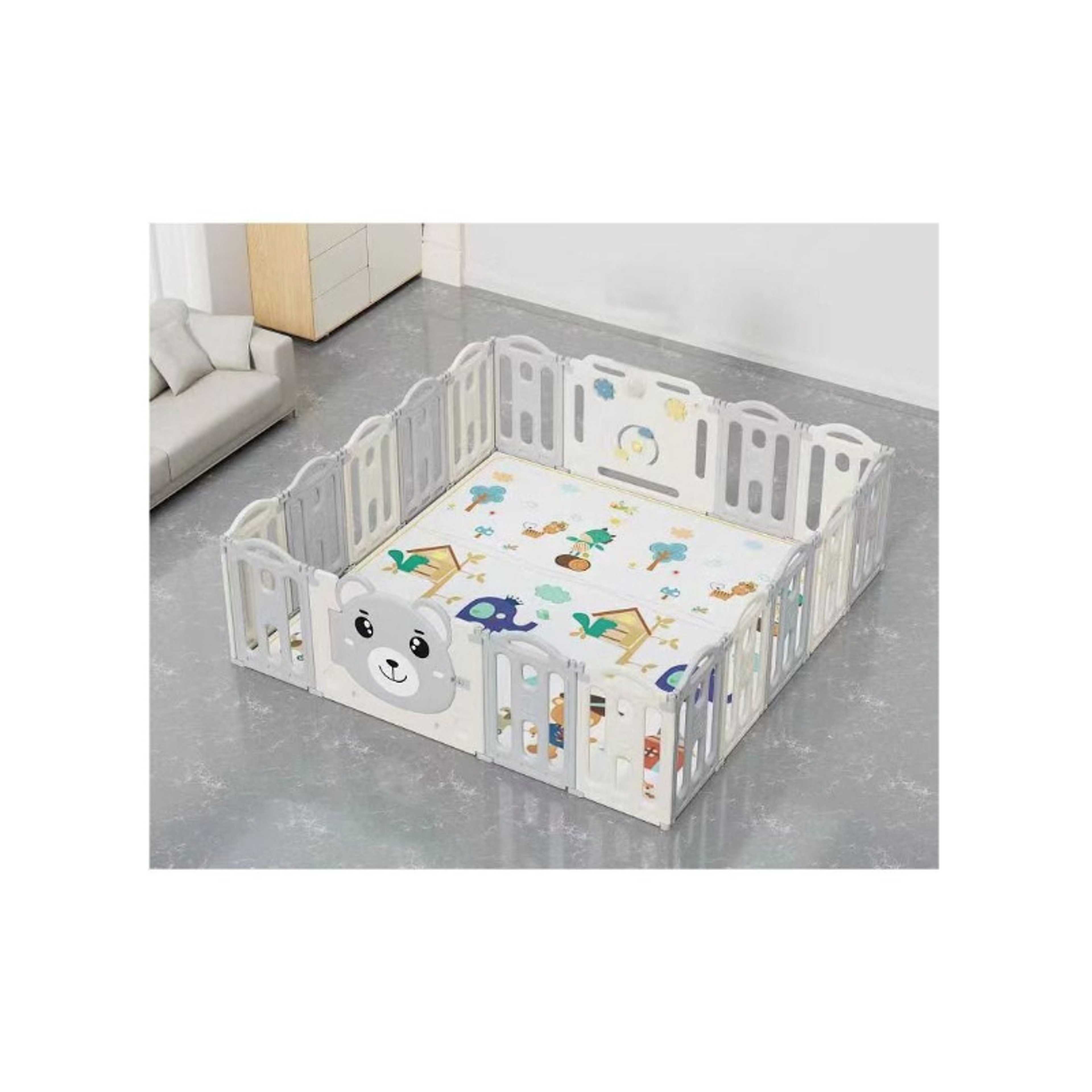 Baby-Bear Foldable  Fence Playpen  185*185*62CM GREY 28-UN40-13G - Product Main Image