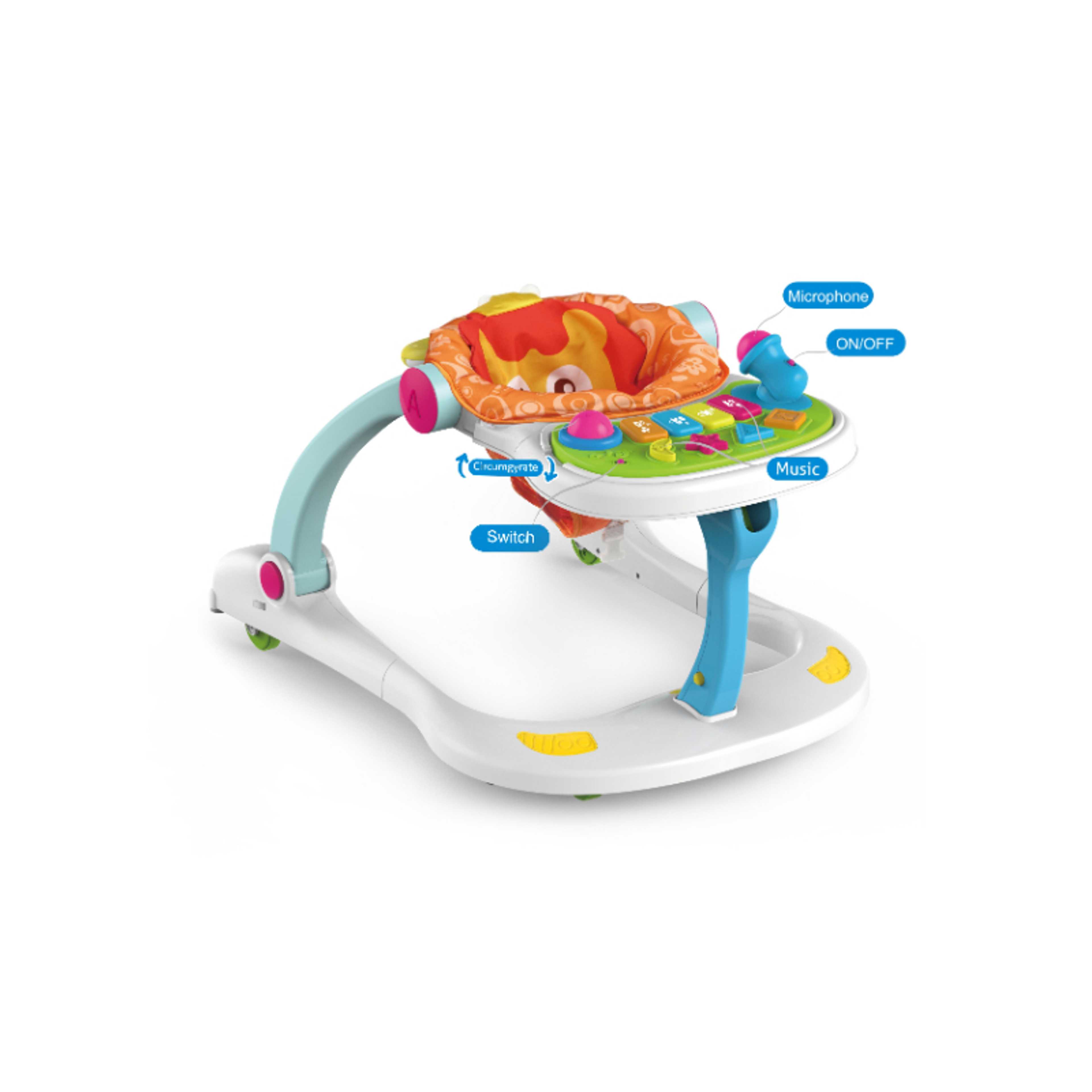 Generic-4-In-1 Multifunctional Baby Walker  With  Music And Light  And Adjustable Height and Sponge Padded Chair - Product Main Image
